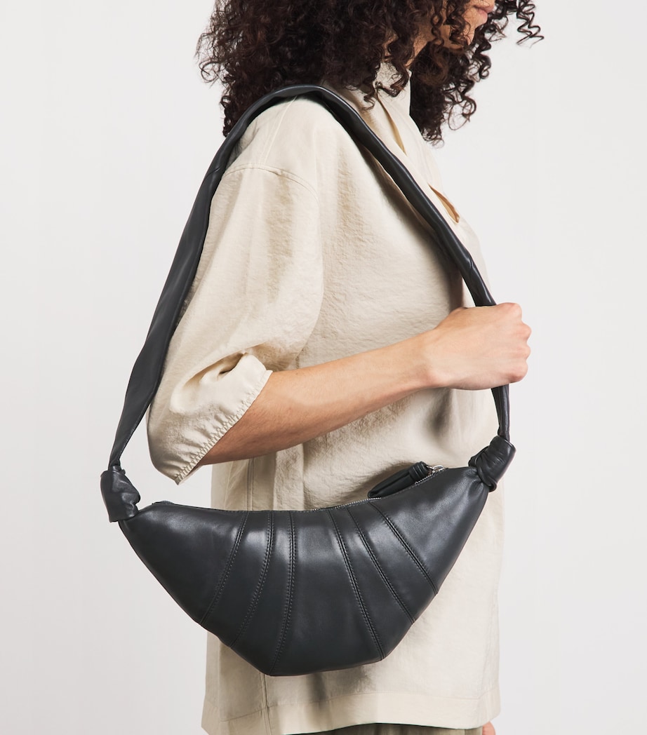 Lemaire Small Leather Croissant Bag Granite Blue Image 2