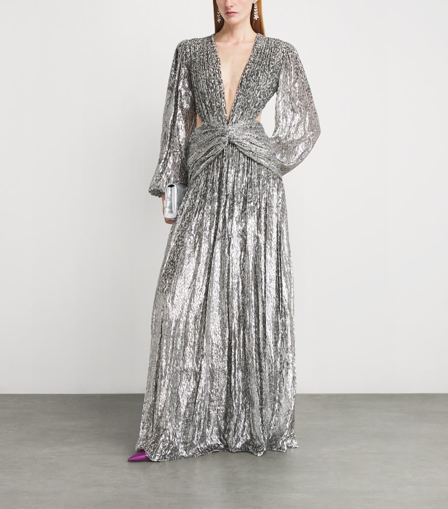 Leopard Devoré Anisa Gown SILVER Image 2