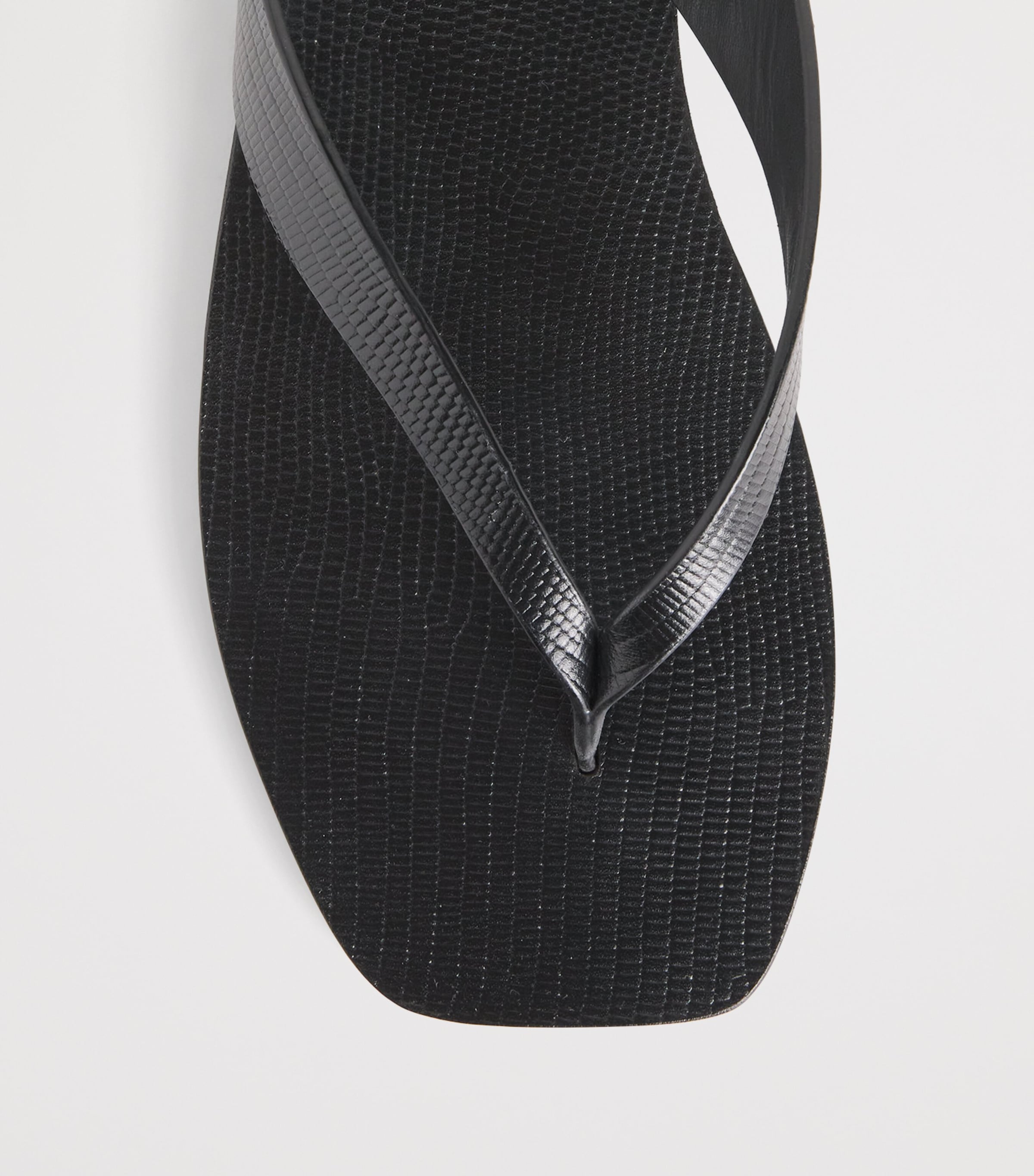 Leather Kinto Flip Flops BLACK EMBSSED LIZARD Image 5