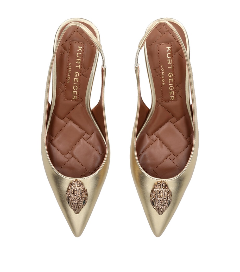 Leather Belgravia Slingback Heels 65 GOLD Image 4