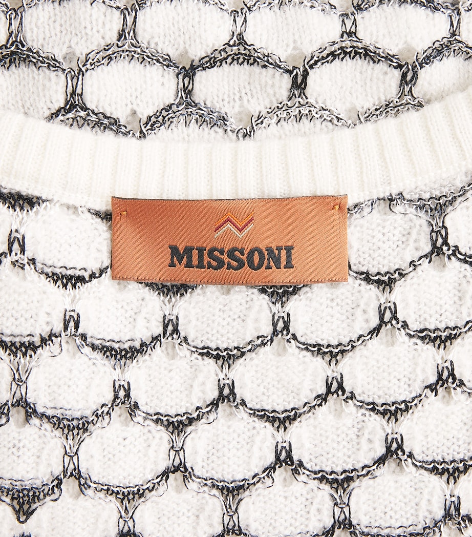 Cashmere-Blend Mesh Tank Top S01KQ WHITE BASE Image 5