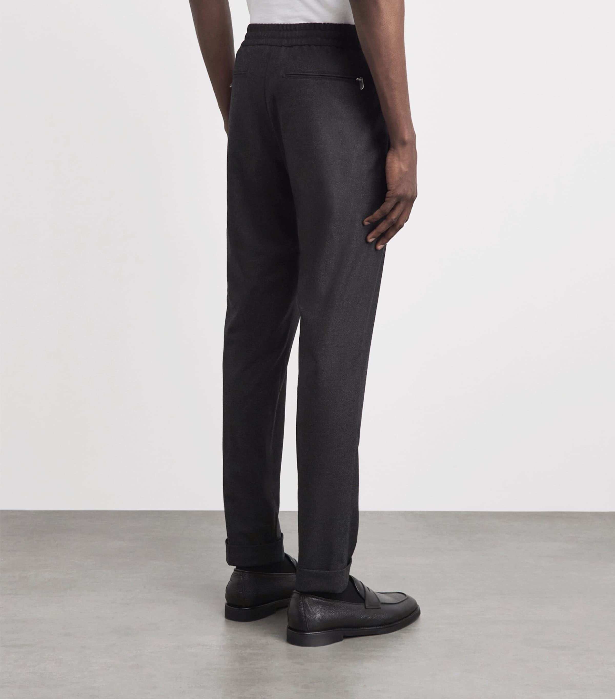 Marco Pescarolo Womens Cashmere Drawstring Trousers Grey Image 5