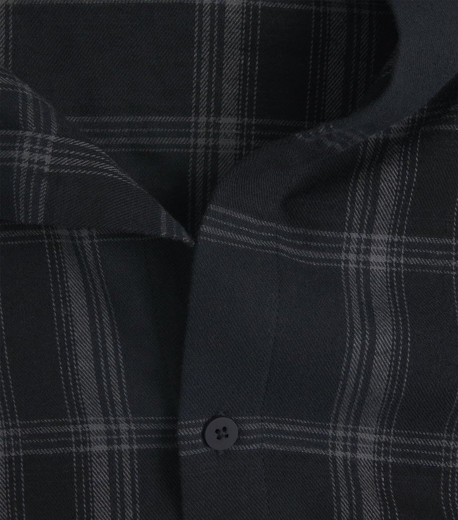 FEAR OF GOD ESSENTIALS Mens Flannel Check Shirt Vintage Blk Pld Image 6