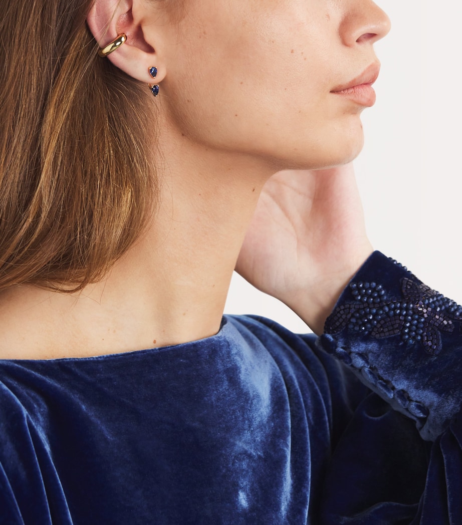 Yellow Gold and Sapphire Orbit Single Earring YELLOW GOLD Image 5