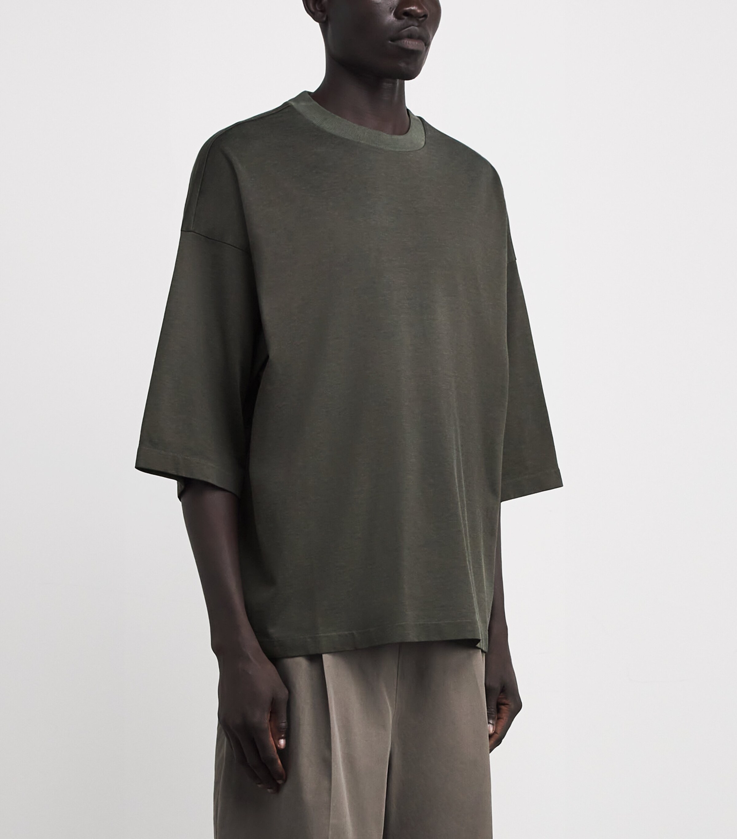 Cotton-Blend Oversized T-Shirt OFF BLACK Image 3