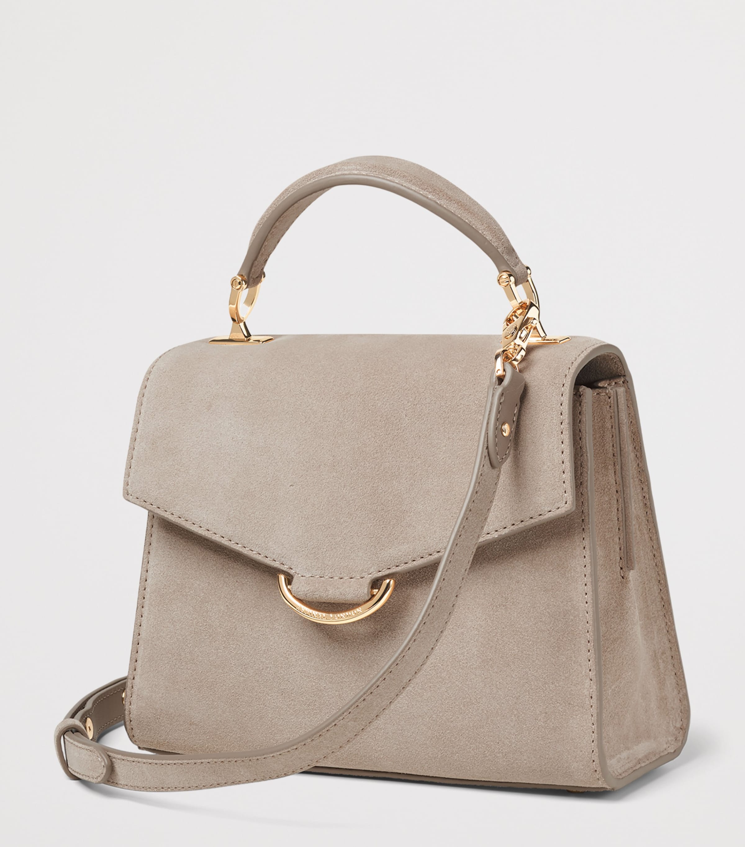 Aspinal Of London Midi Suede Mayfair 3 Top-Handle Bag Moleskin Image 3