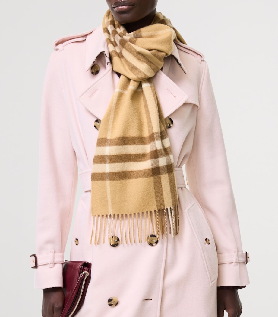 Burberry Cashmere Check Scarf Finch Beige Image 2