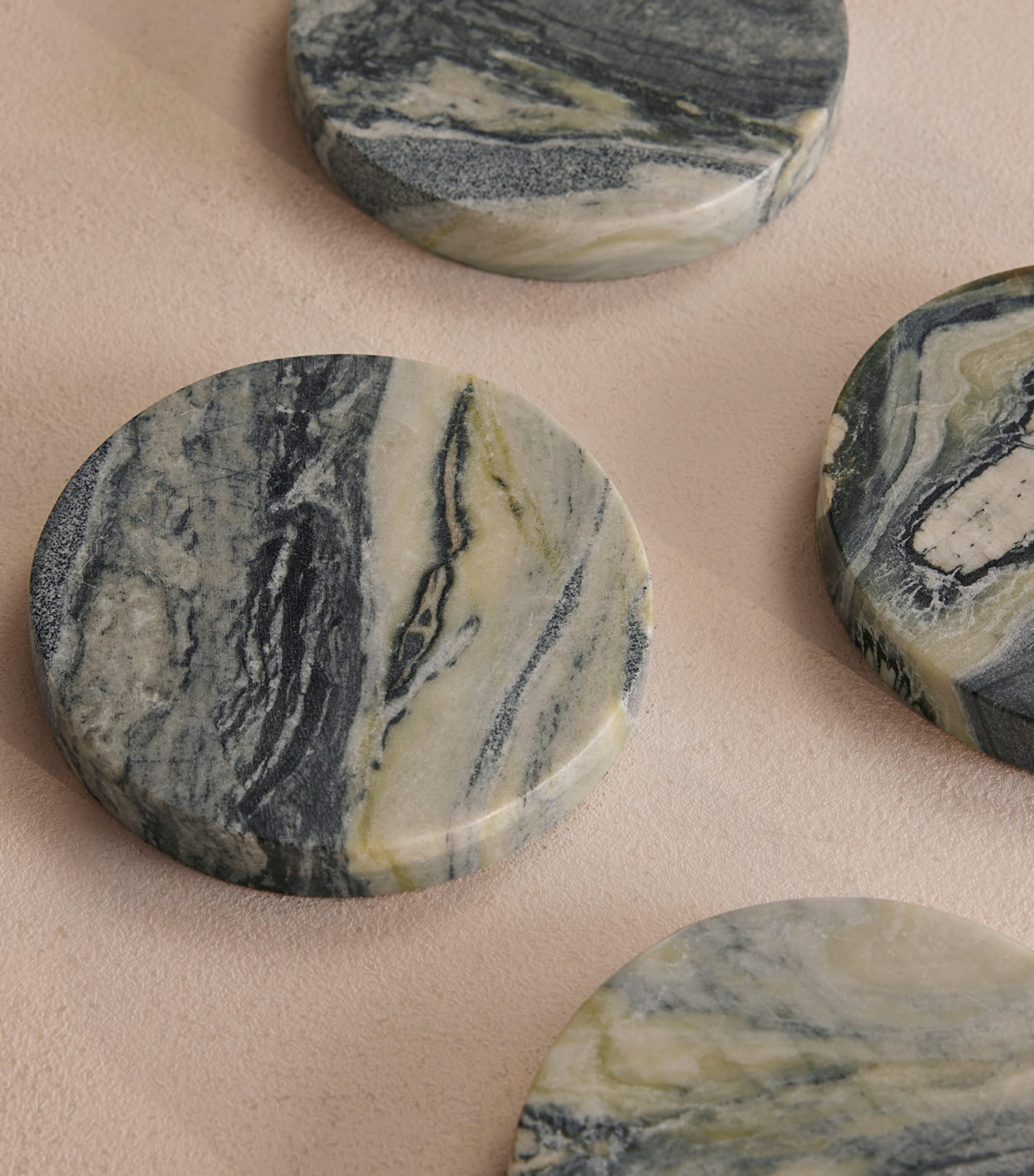 Soho Home Set of 4 Marble Hanson Coasters Green Image 2
