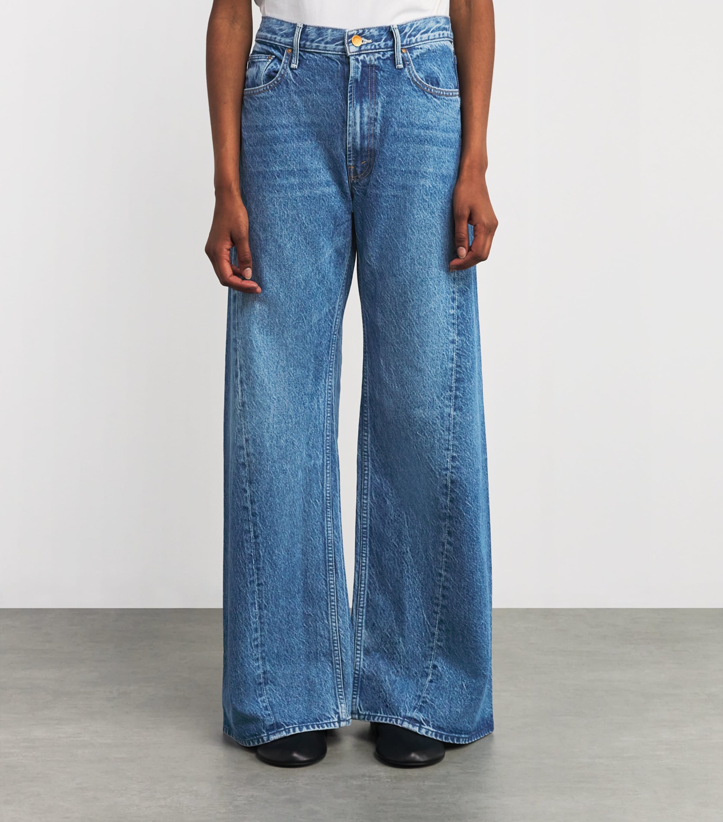 MOTHER Blue SNACKS! The Lemon Twist Curved Seam Jeans | Harrods US
