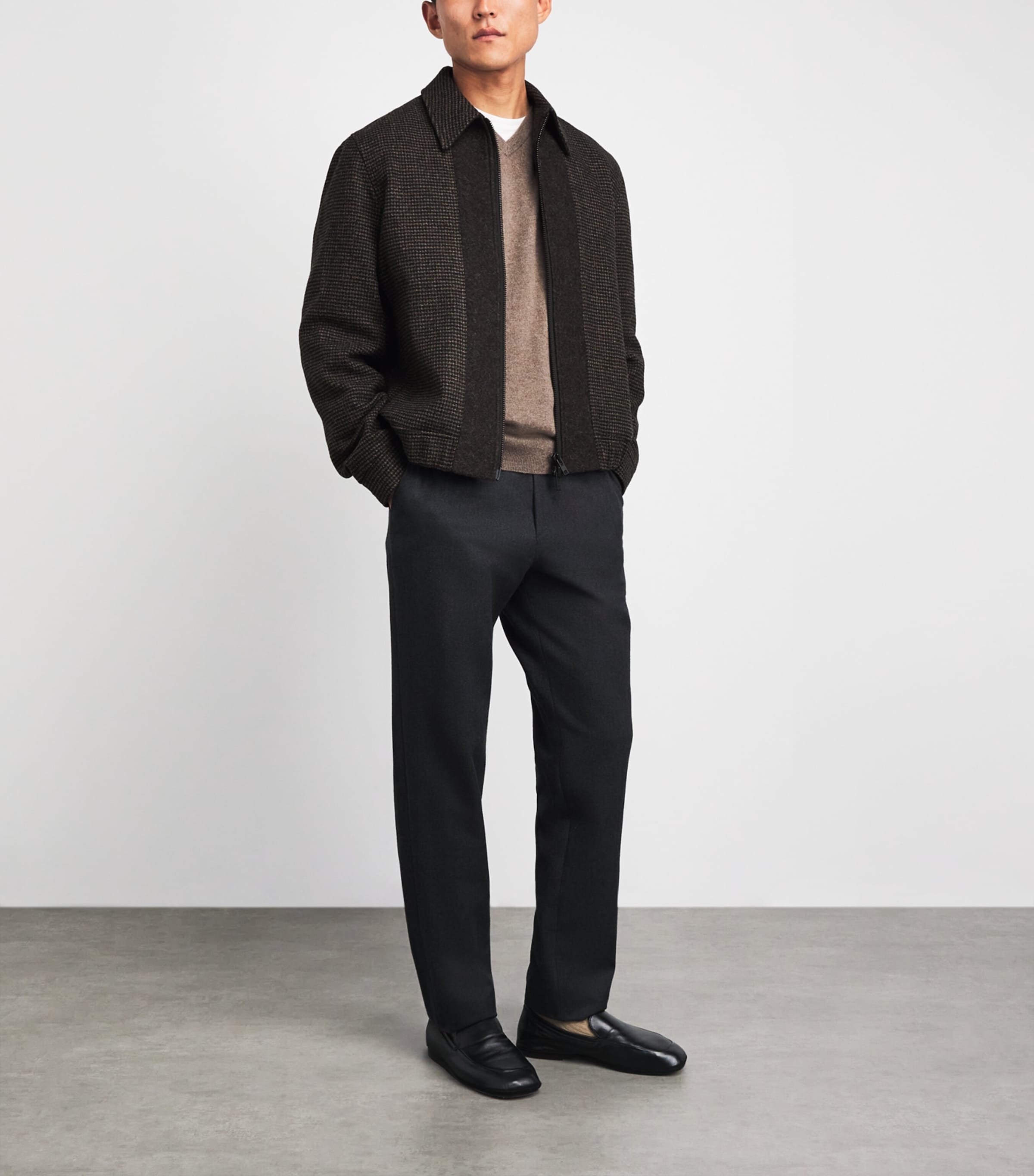 Oliver Spencer Mens Houndstooth Renbourne Jacket Brown Image 2