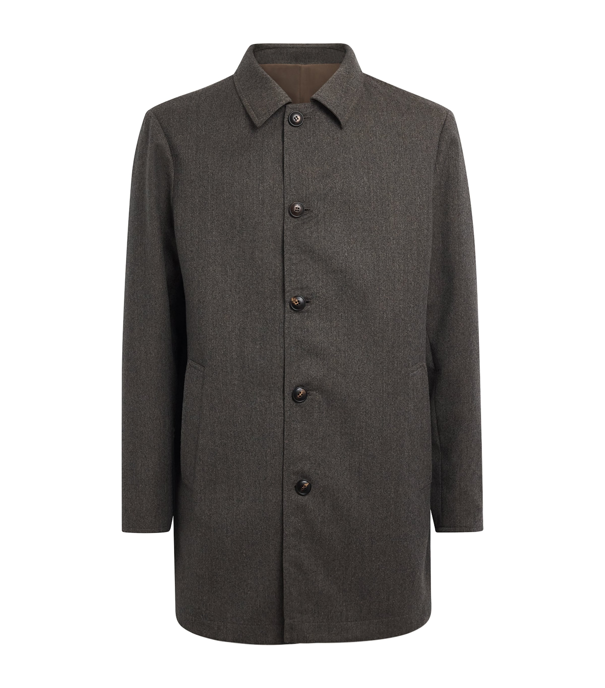 Pal Zileri Mens Wool Reversible Overcoat Light Brown Image 1
