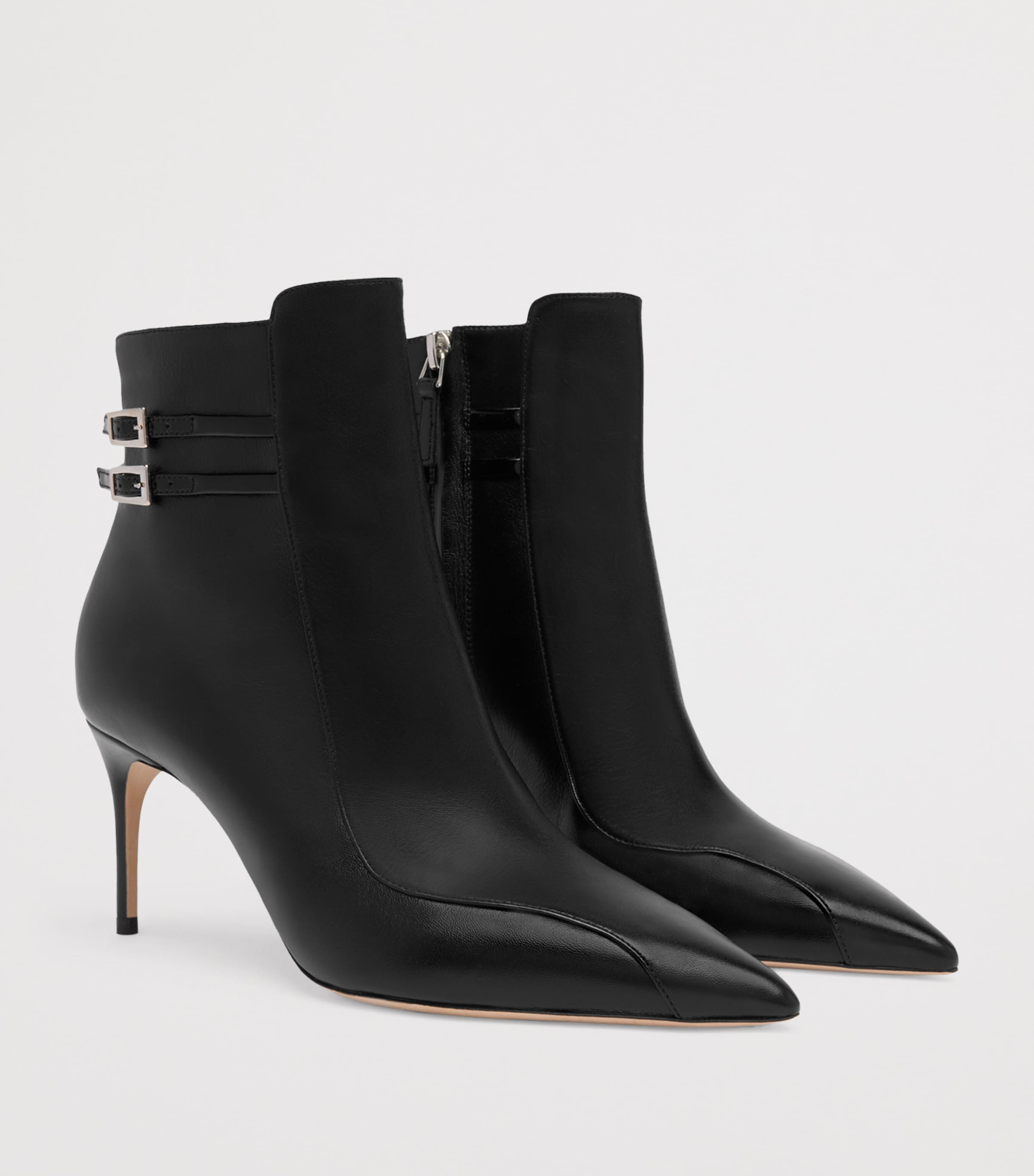 Leather Giordana Ankle Boots 70 BLACK Image 4