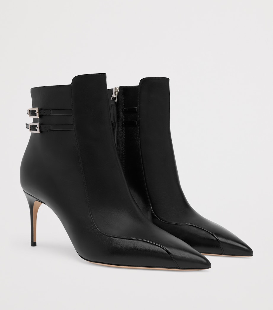 Leather Giordana Ankle Boots 70 BLACK Image 4