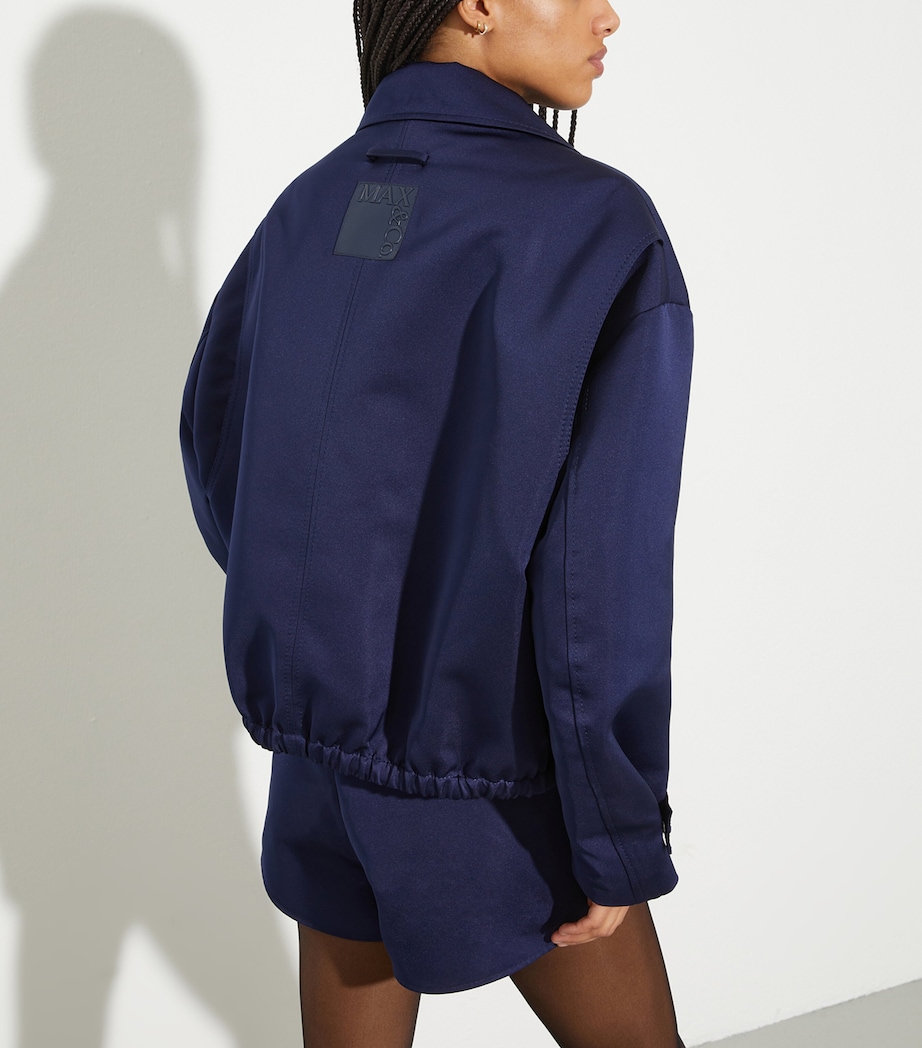 Satin Bomber Jacket NAVY Image 5