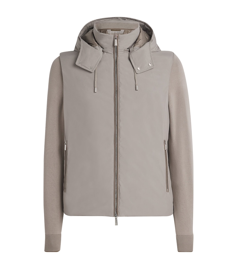 Two-Tone Hooded Bomber Jacket U0118 MARMO Image 1