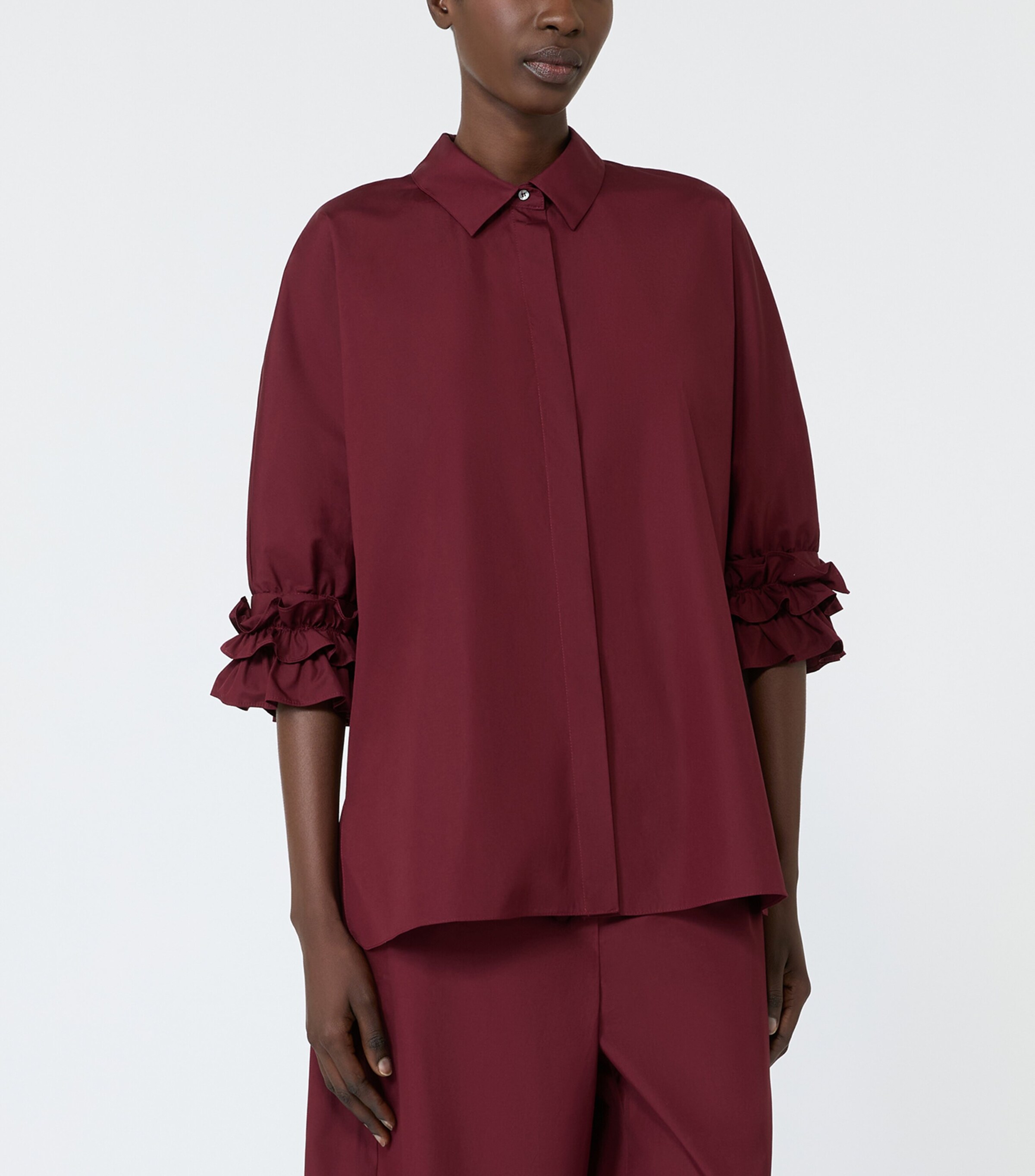 Max Mara Womens Poplin Shirt Ruby Image 3