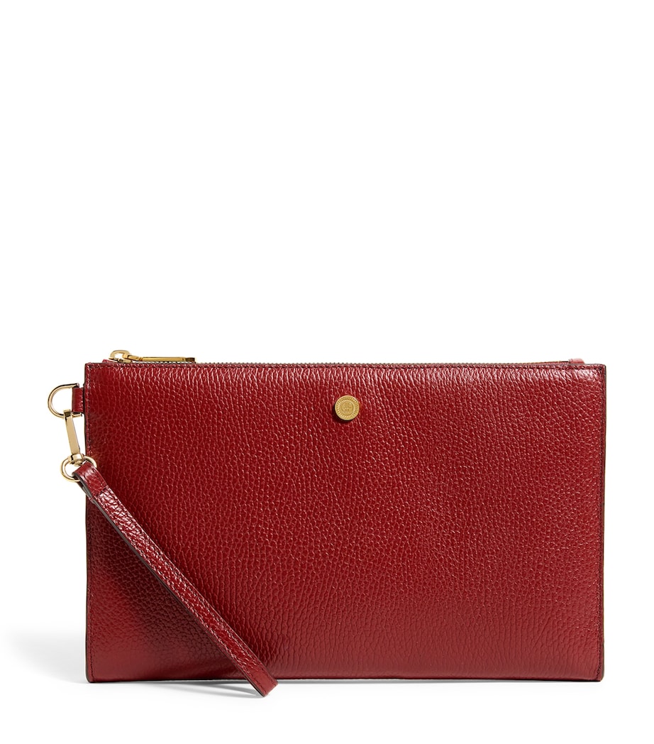 Medium Pebbled Leather Pouch BURGUNDY Image 1