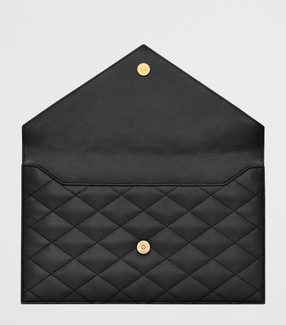 Saint Laurent Quilted Leather Uptown Clutch Bag Image 4
