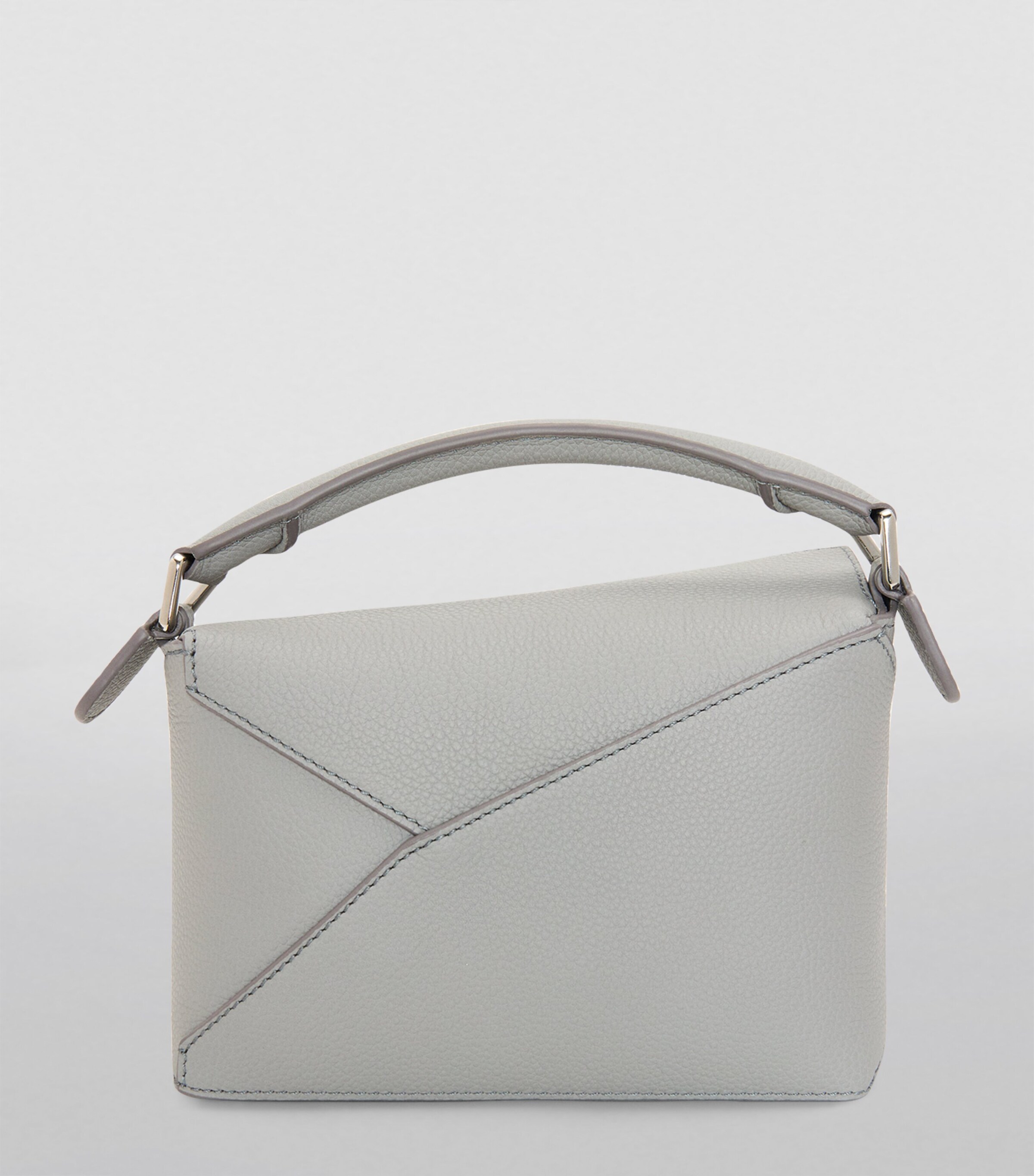 Mini Leather Puzzle Edge Top-Handle Bag PEARL GREY Image 3