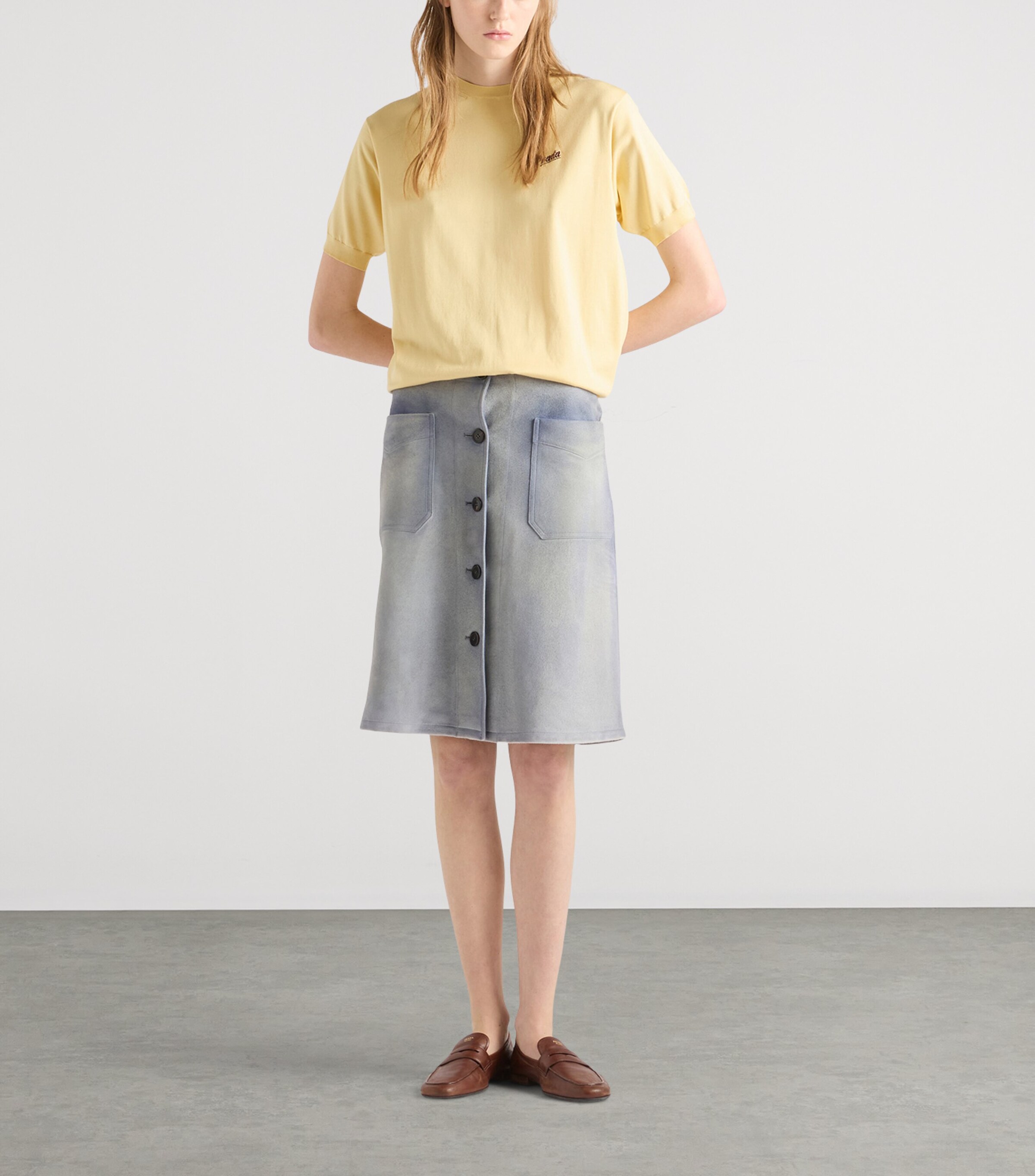 Prada Womens Recycled Silk-Blend Logo Sweater Image 2