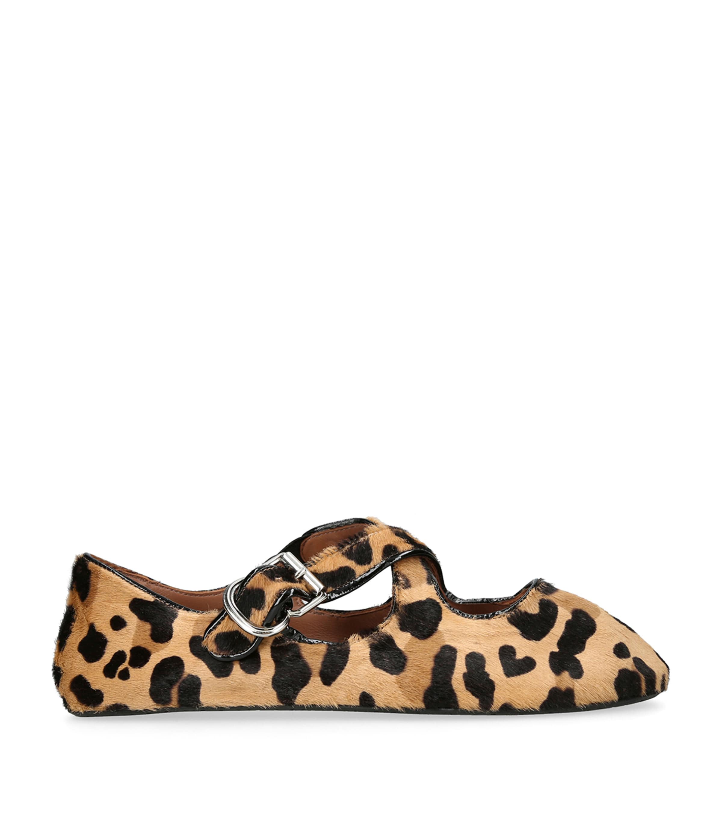 Alaïa Leopard Print Criss-Cross Ballet Flats Brown/oth Image 1