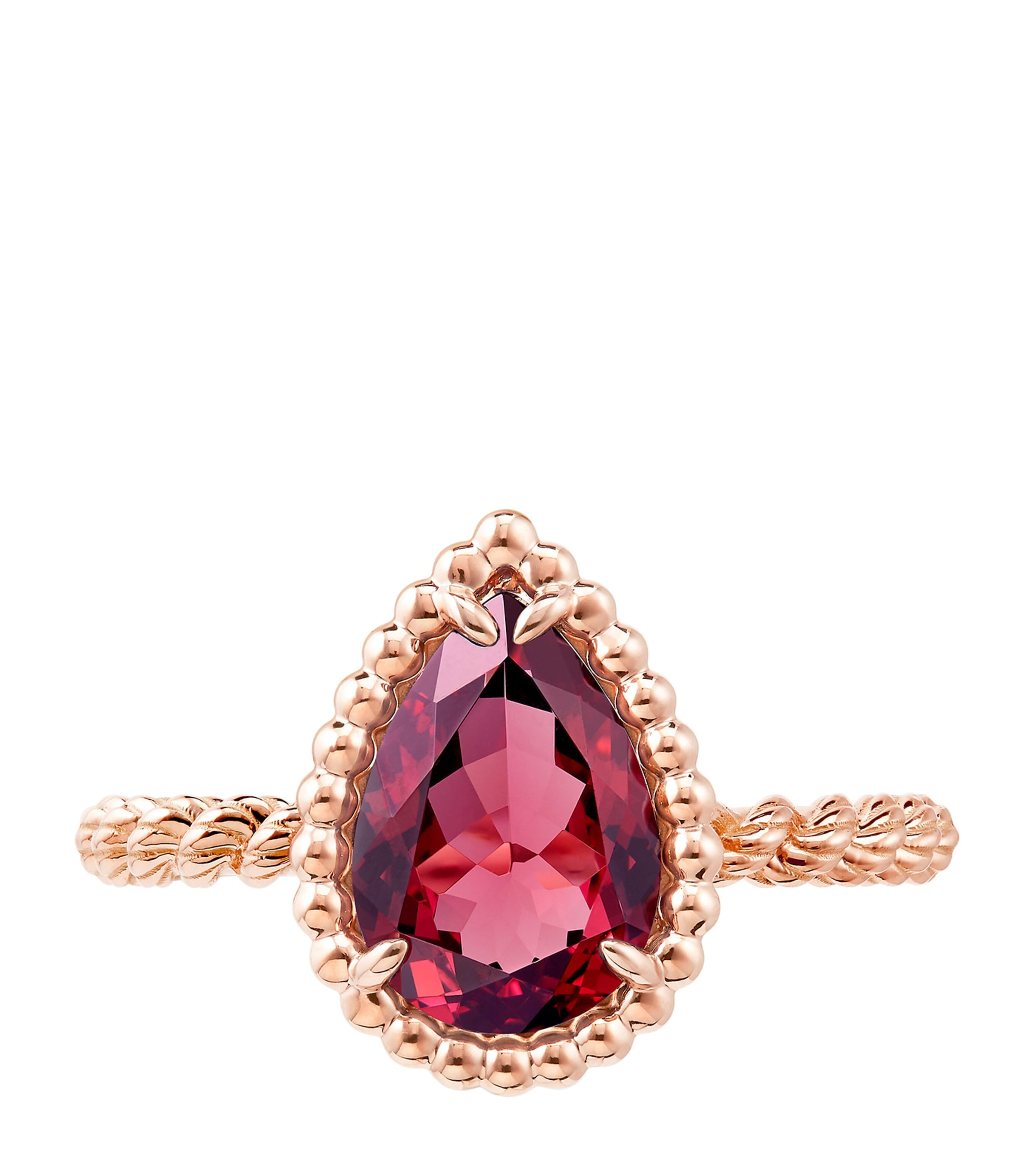 Small Rose Gold and Garnet Serpent Bohème Motif Ring NO COLOUR Image 3