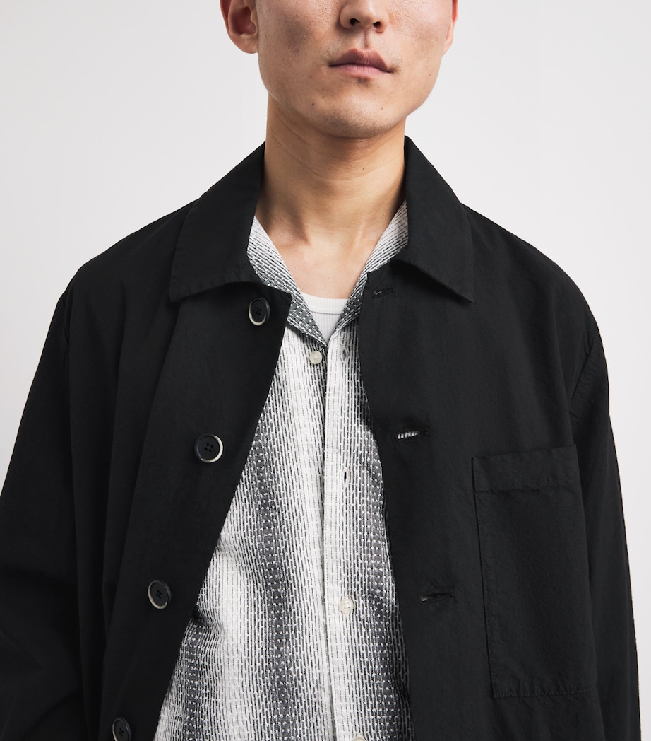Barena Mens Cotton Crinkle Overshirt Nero Image 3