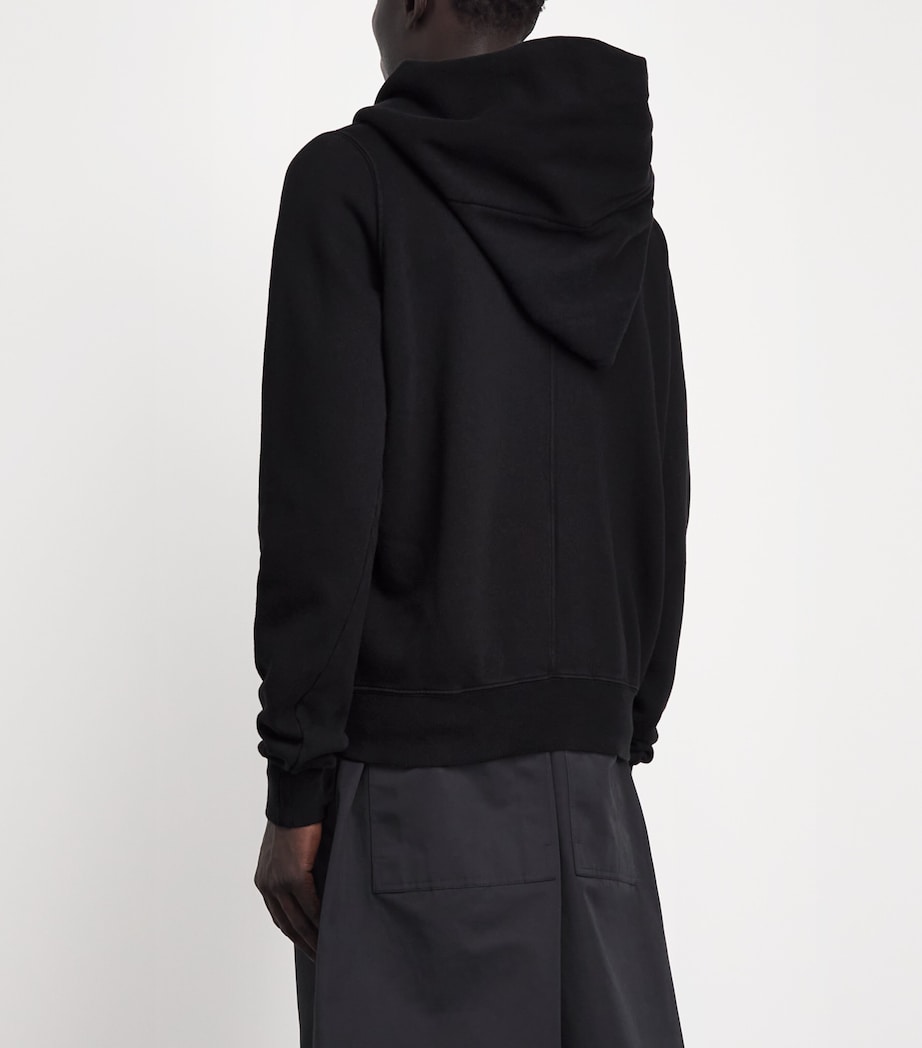 Rick Owens Mens Asymmetric Mountain Hoodie Black Image 5