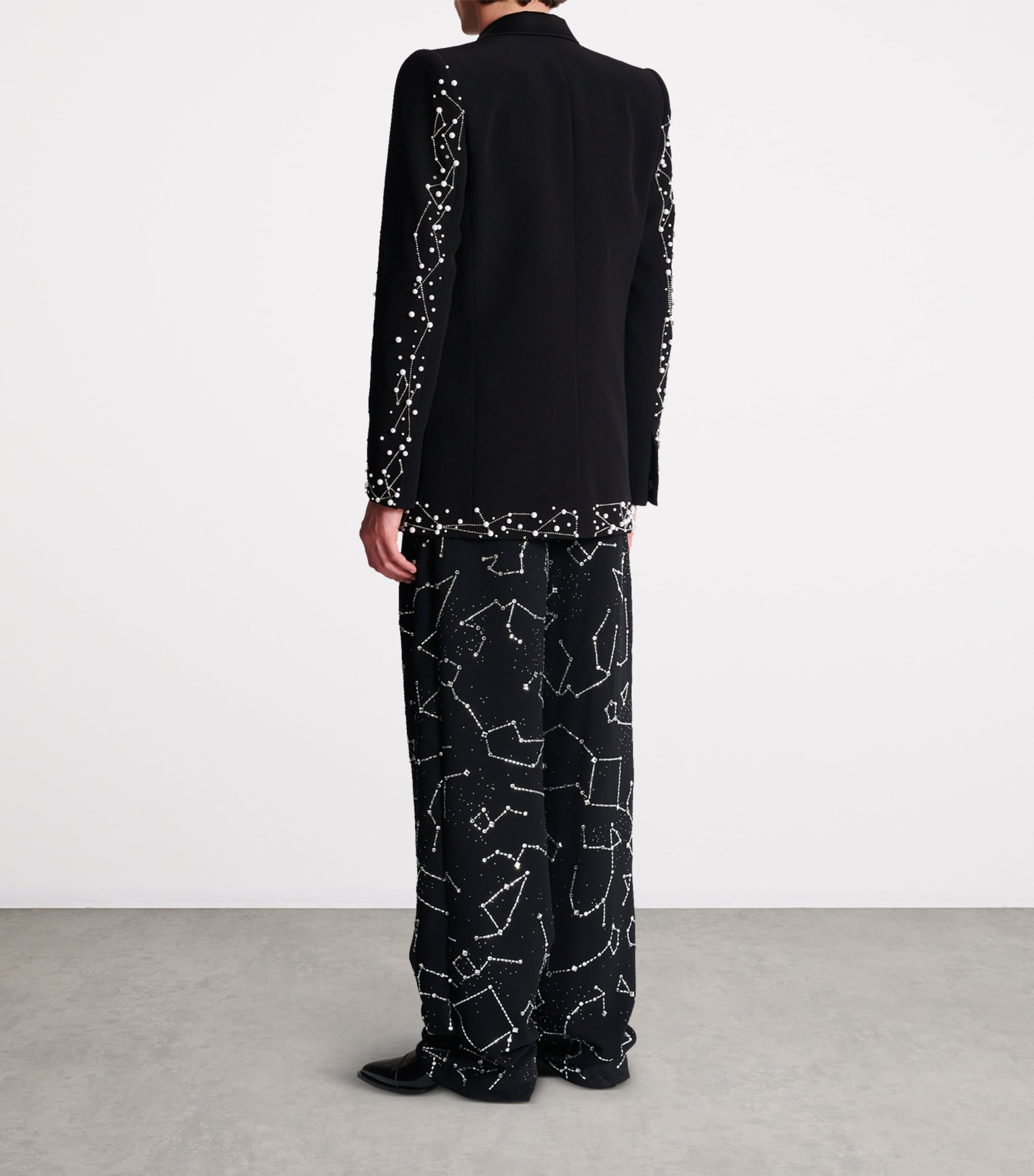 Embroidered Single-Breasted Blazer EAW NOIR/CRISTAL Image 3