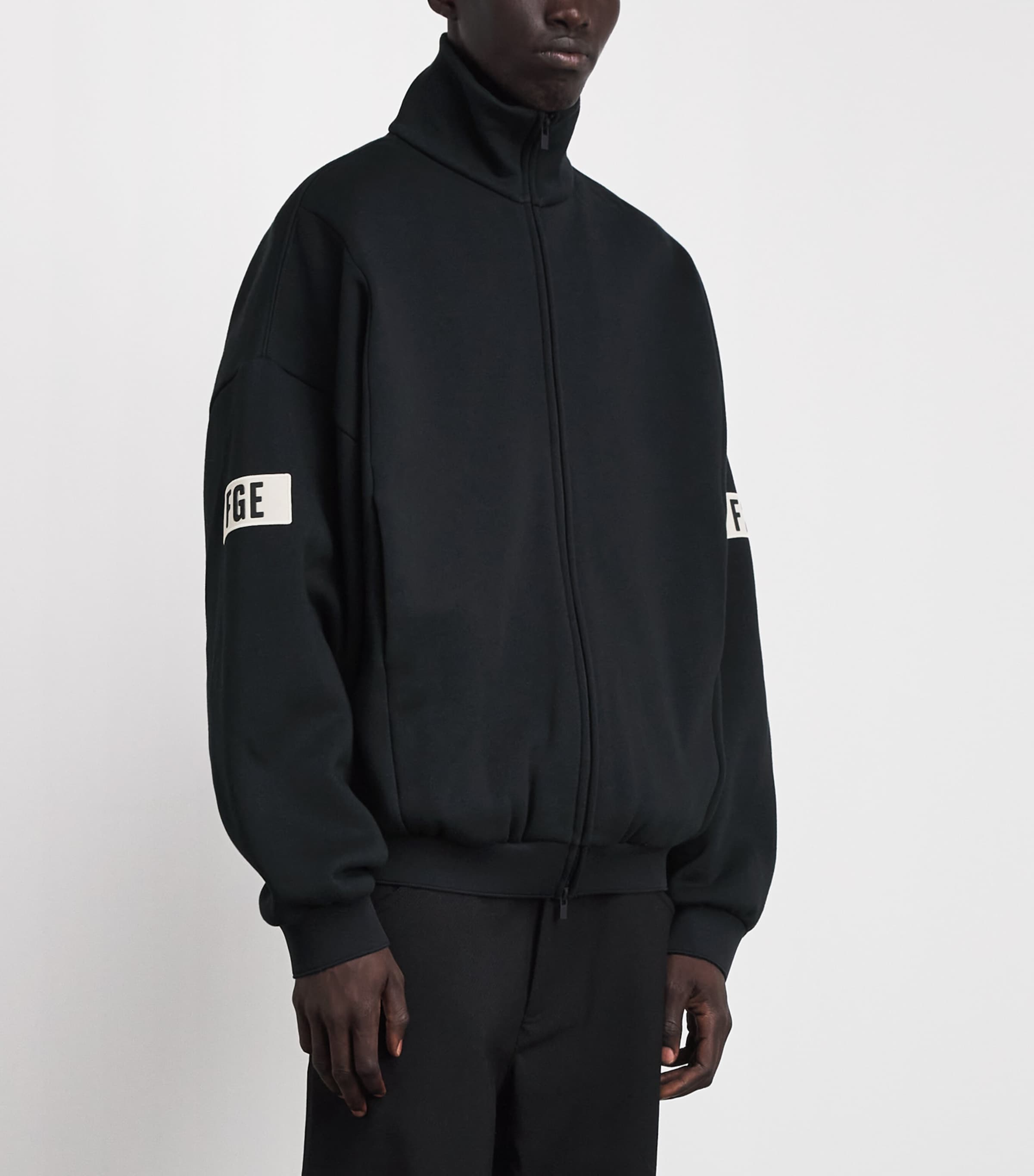 FEAR OF GOD ESSENTIALS Mens Logo Track Jacket Vintage Black Image 4