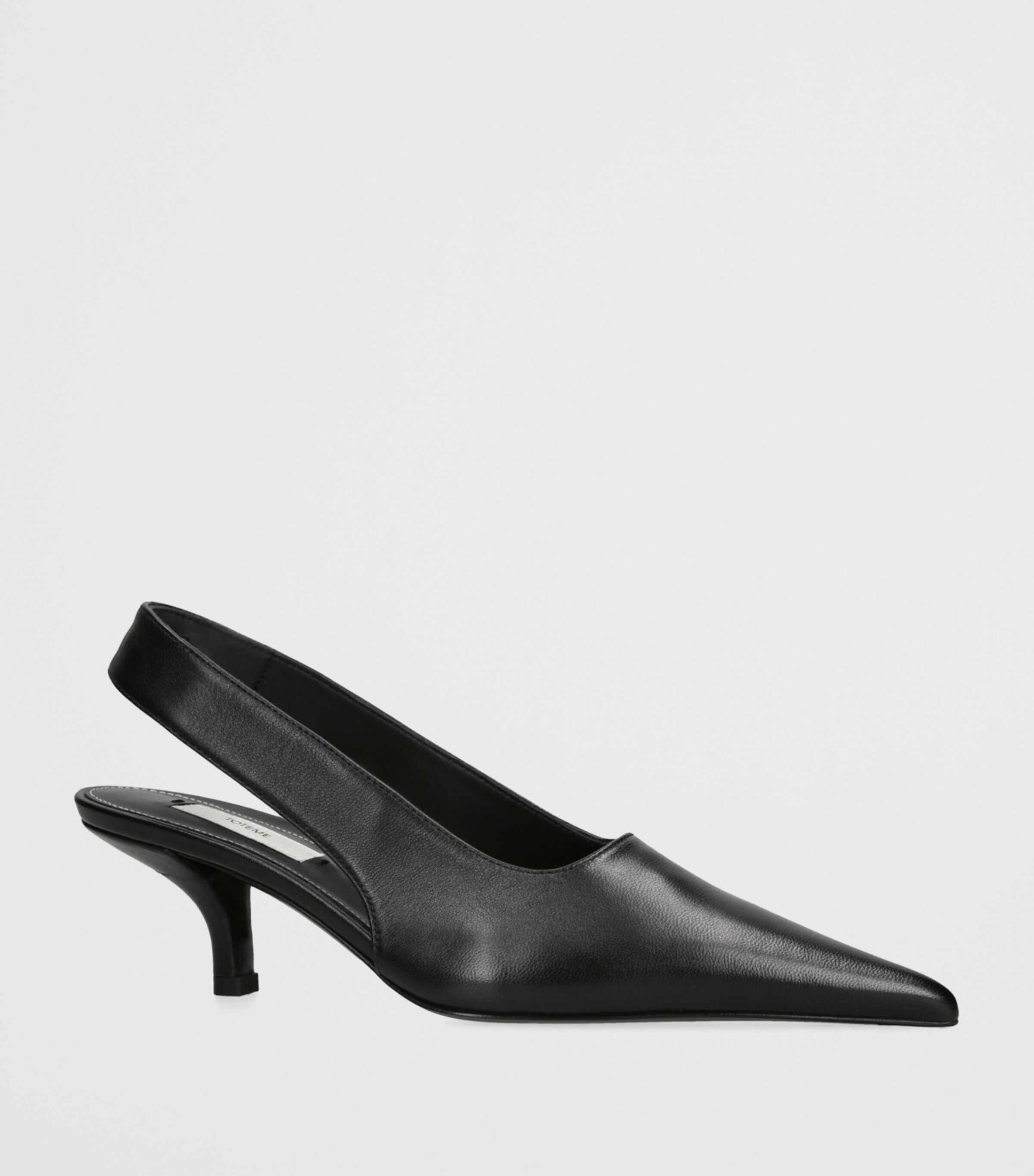 Toteme Leather Classic Slingback Heels 55 Black Image 3
