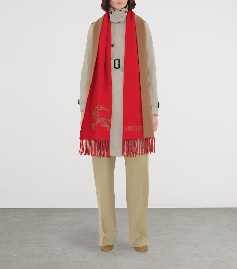 Cashmere Reversible EKD Scarf PILLAR/ CAMEL Image 4