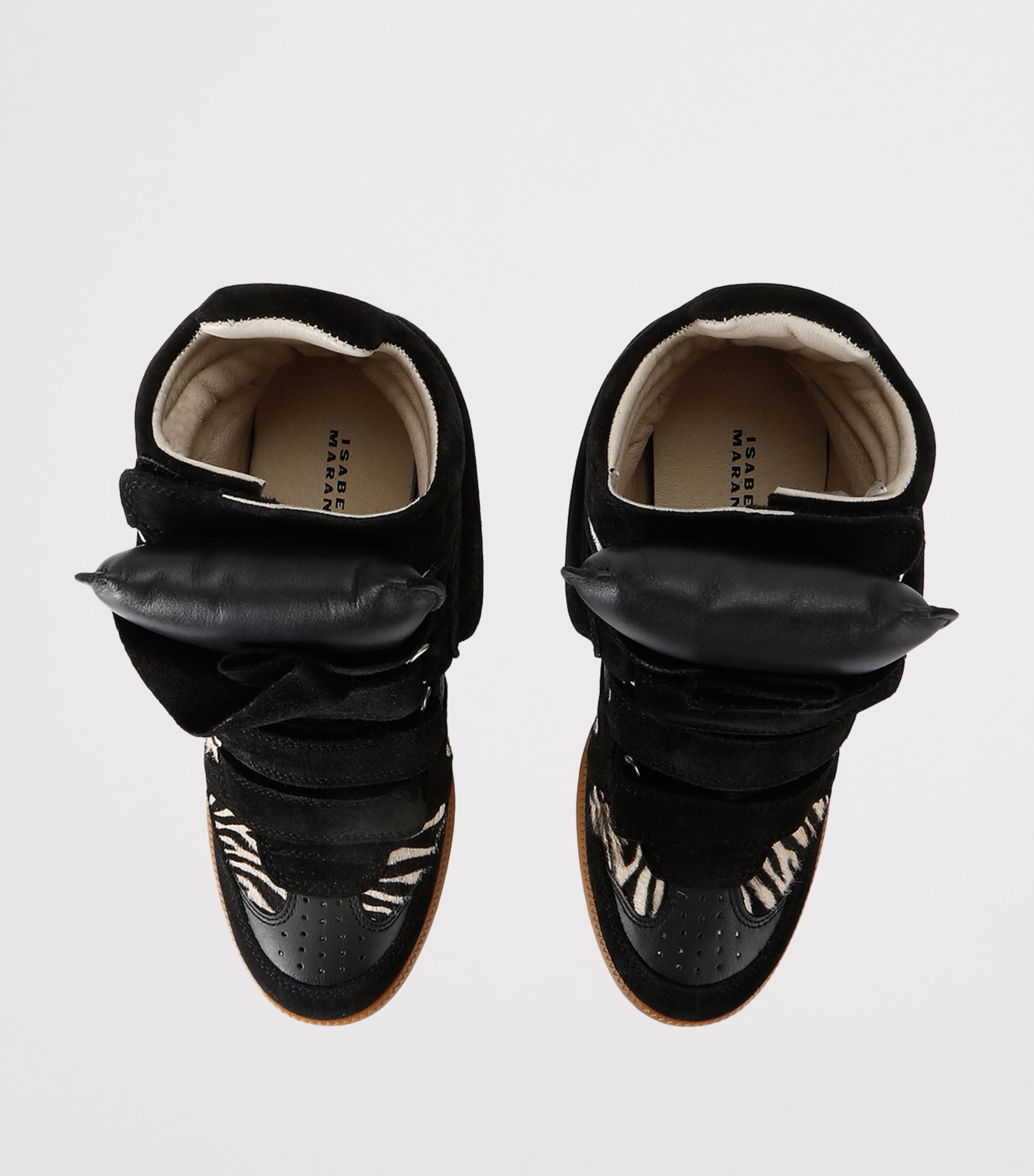 Isabel Marant Suede Bekett Wedge Sneakers 50 Blk/white Image 3
