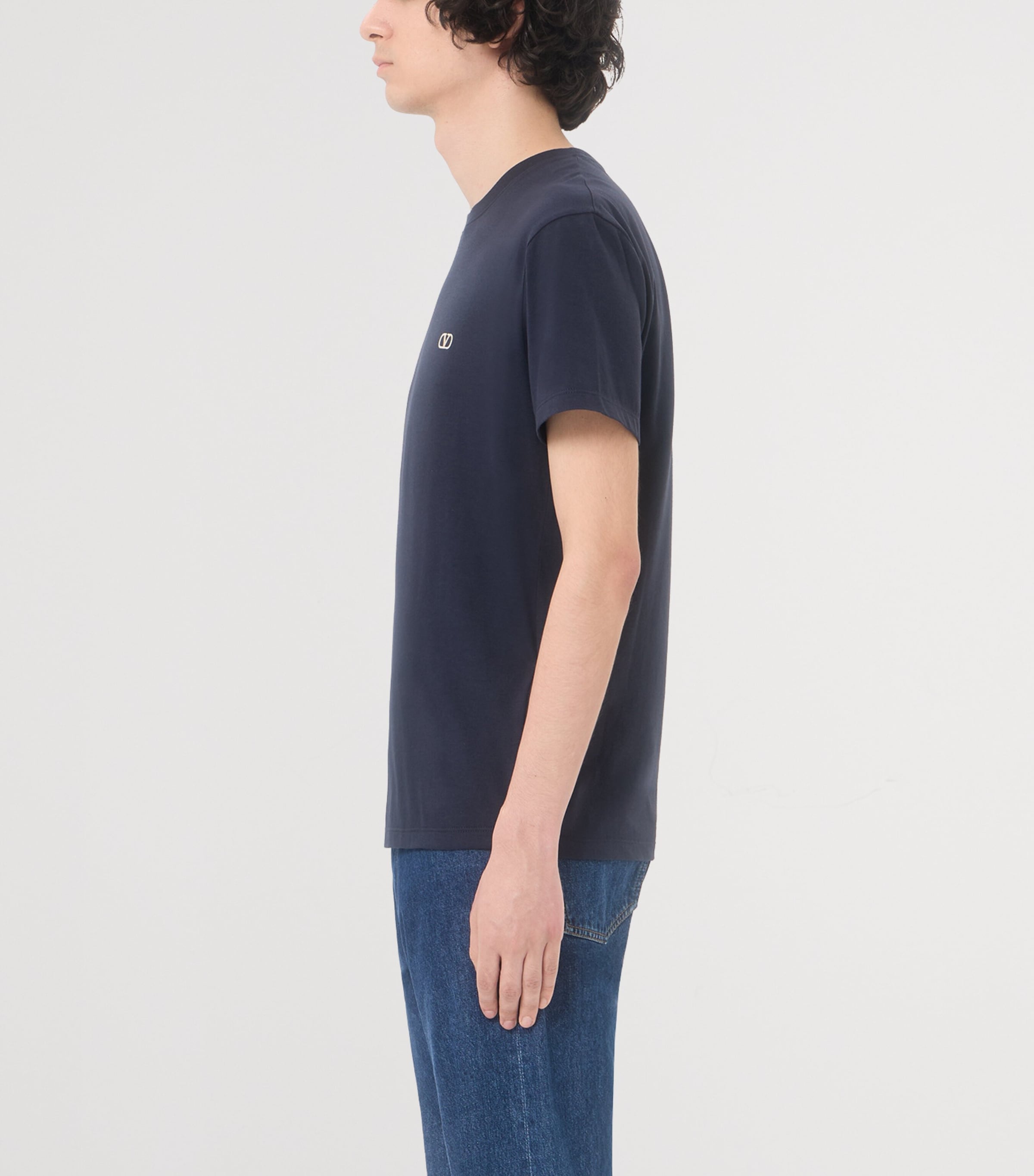 Valentino Mens Cotton VLogo T-Shirt Image 4