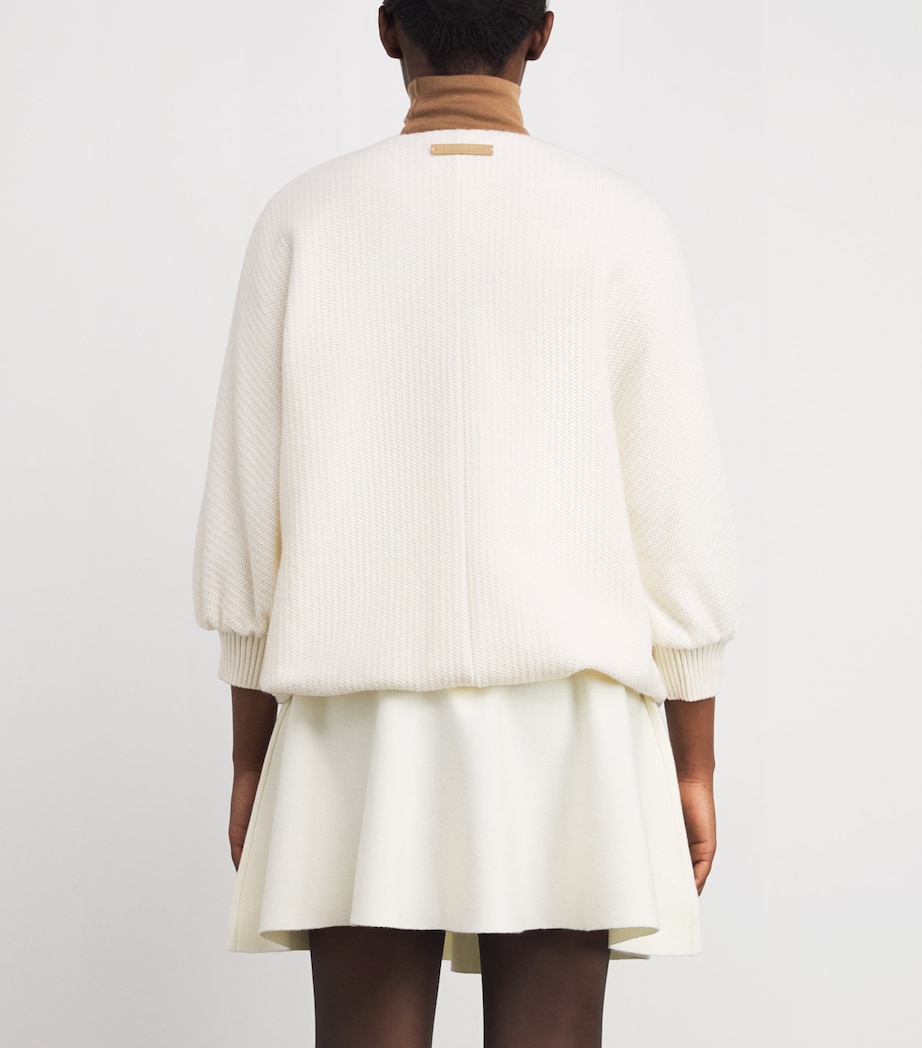 Wool-Cashmere Knitted Jacket WHITE Image 4