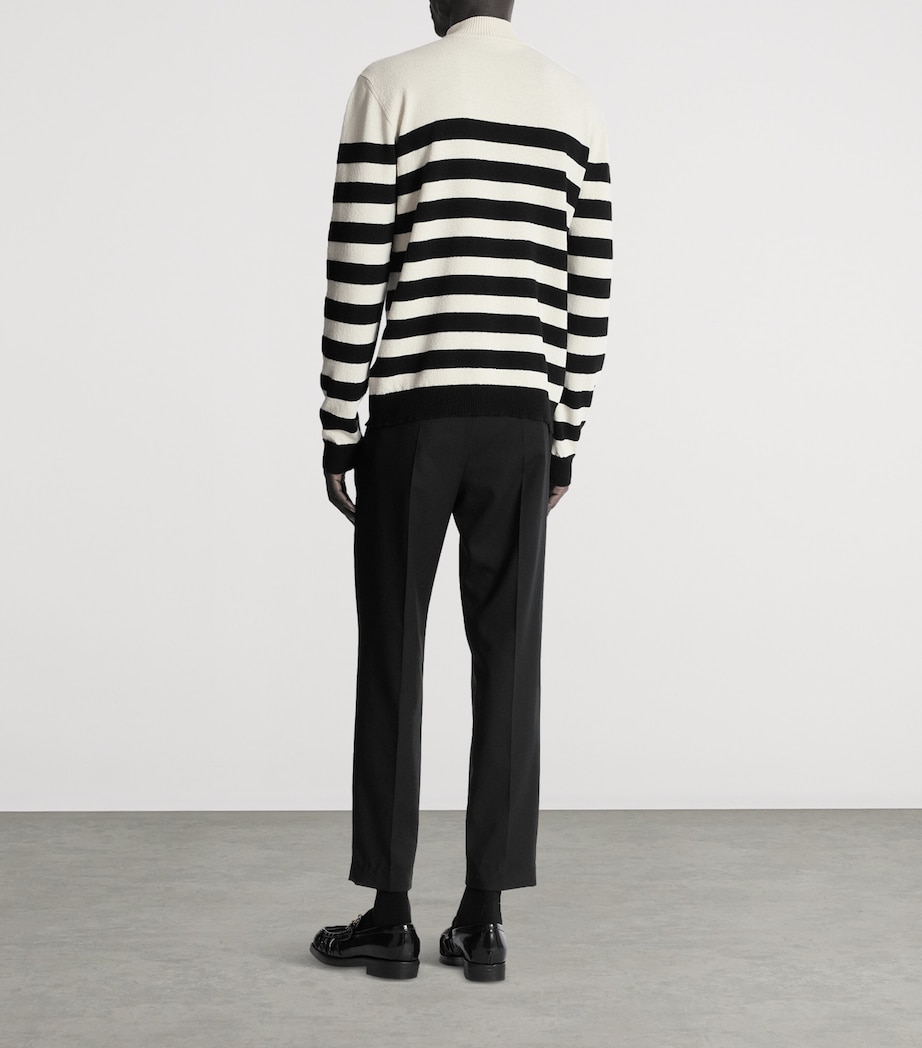 Wool-Cashmere Stripe Mariniere Sweater GKP NATUREL/NOIR Image 3