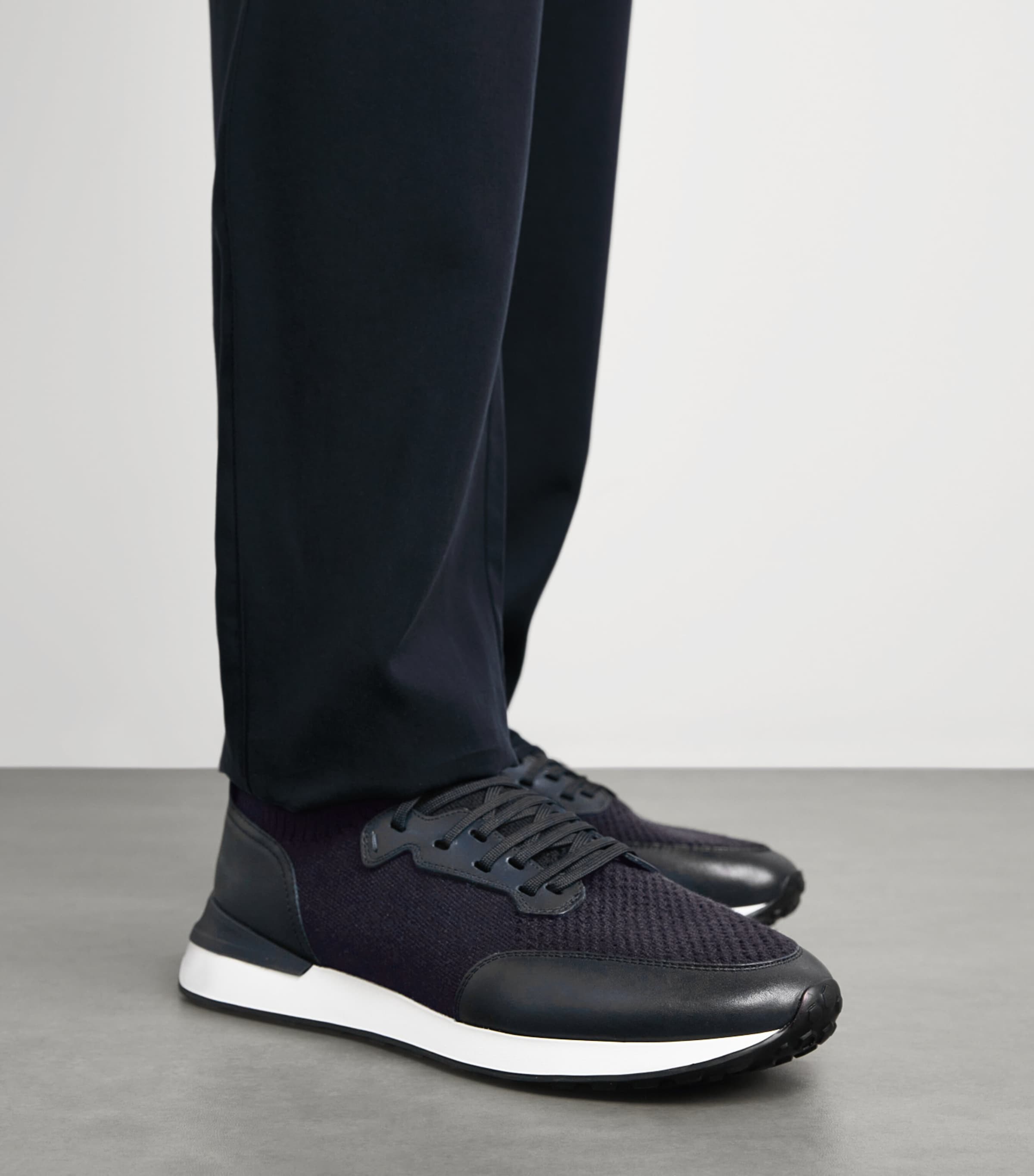 Leather-Trim Grafton Sneakers NAVY Image 2