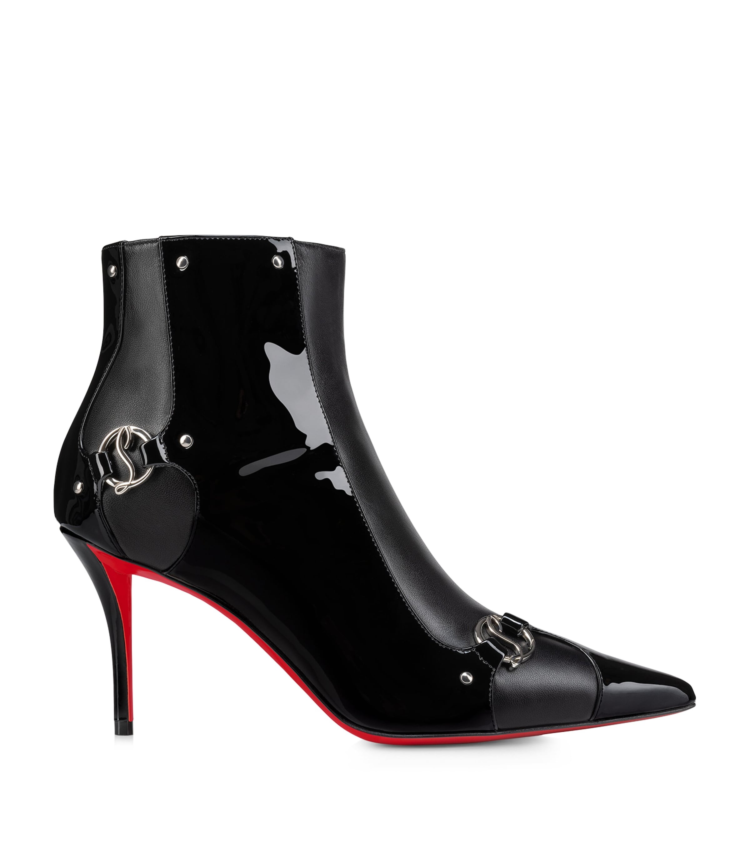 Shop Christian Louboutin In 90s Leather Ankle Boots 80 In Black