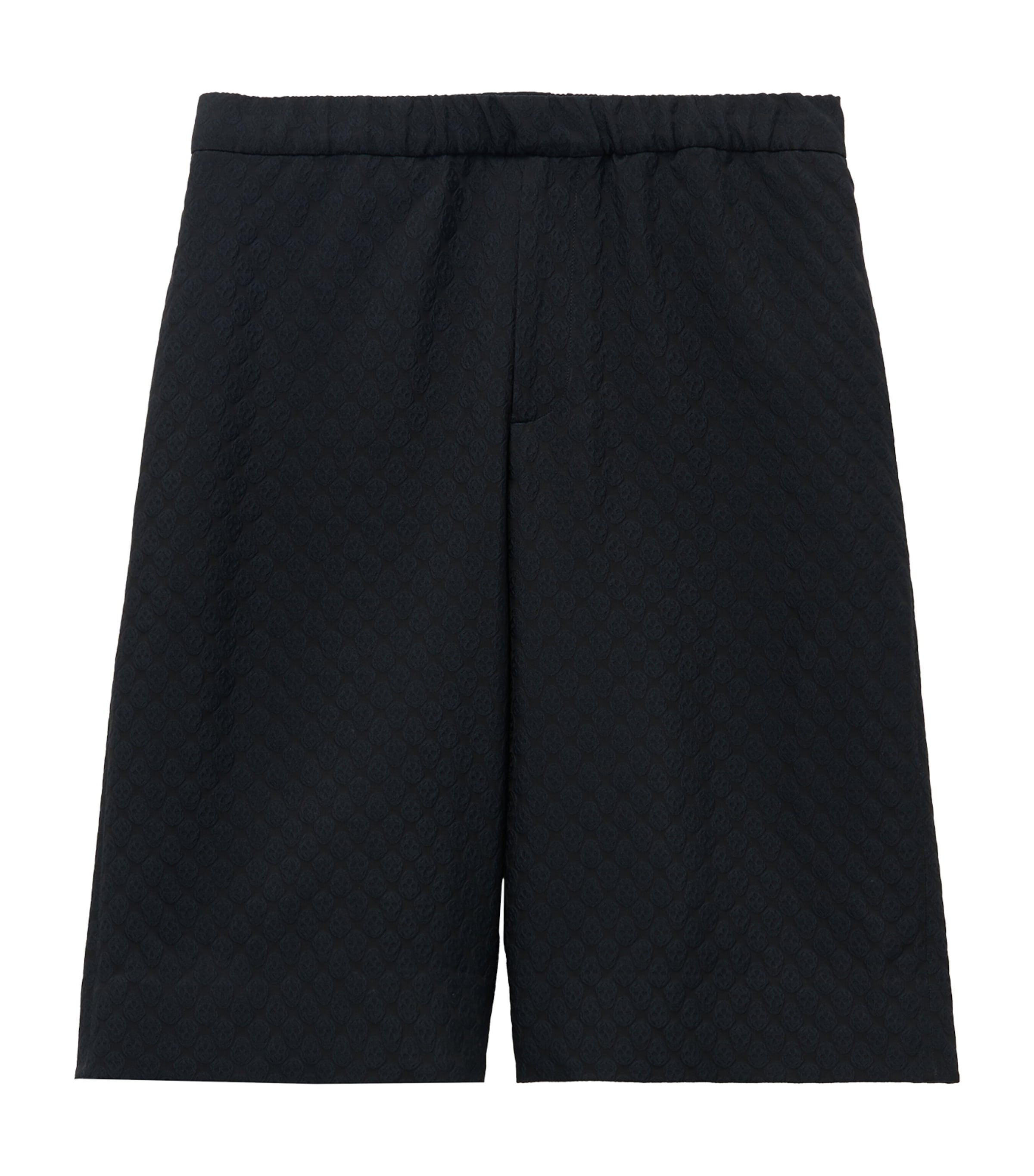 Alexander Mcqueen Skull Jacquard Shorts In Black
