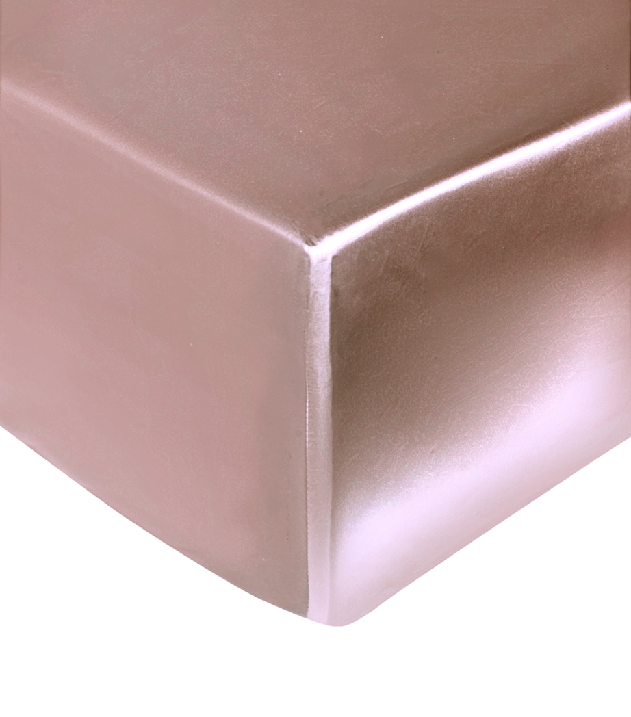 Silk Double Fitted Sheet (140cm x 200cm) VINTAGE PINK Image 1