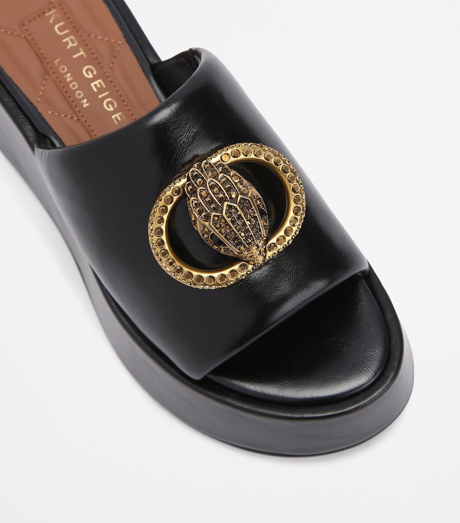 Leather Chelsea Flatform Mules BLACK Image 3