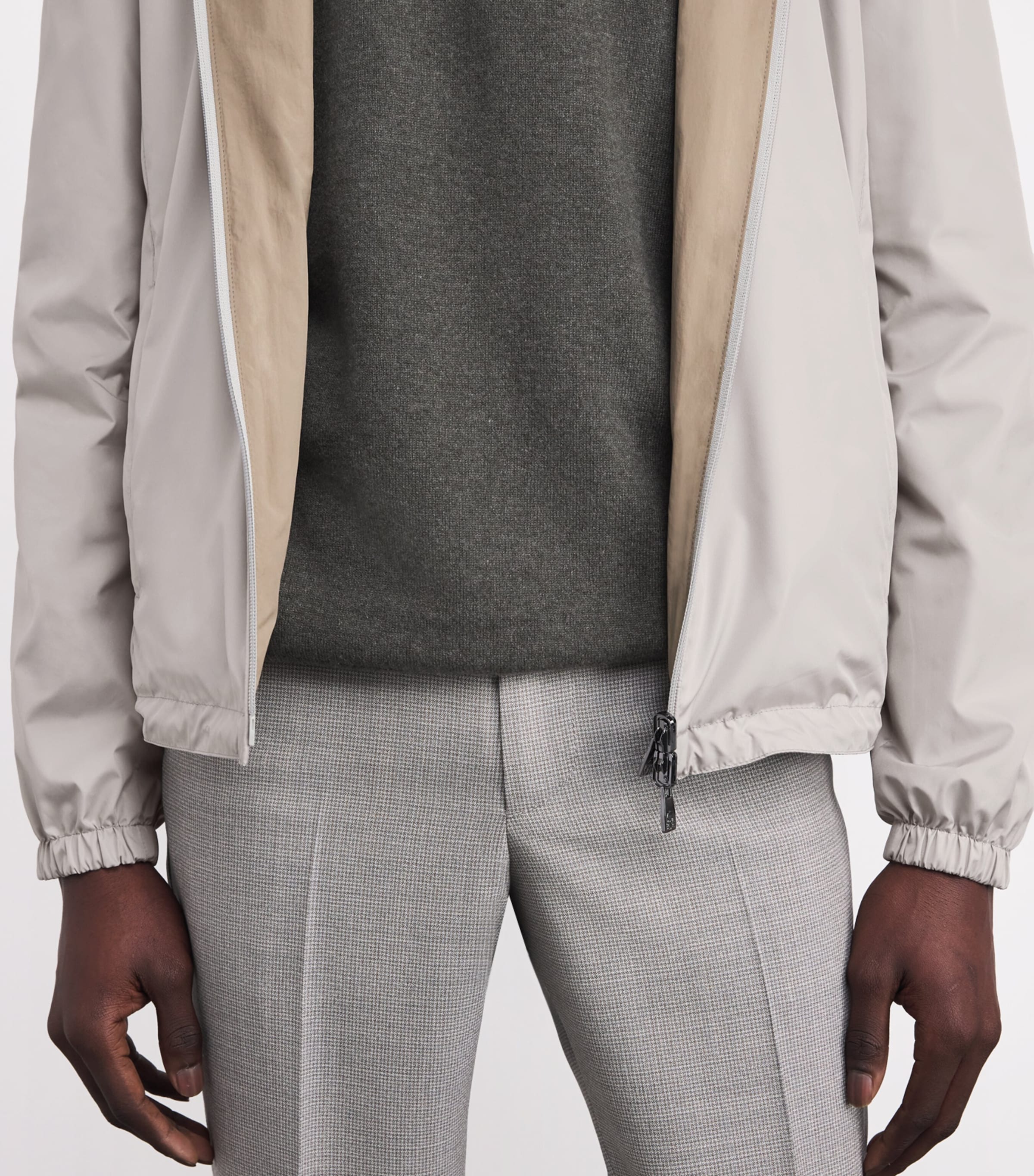 Water-Resistant Bomber Jacket 025 GREY DYED STEEL Image 7