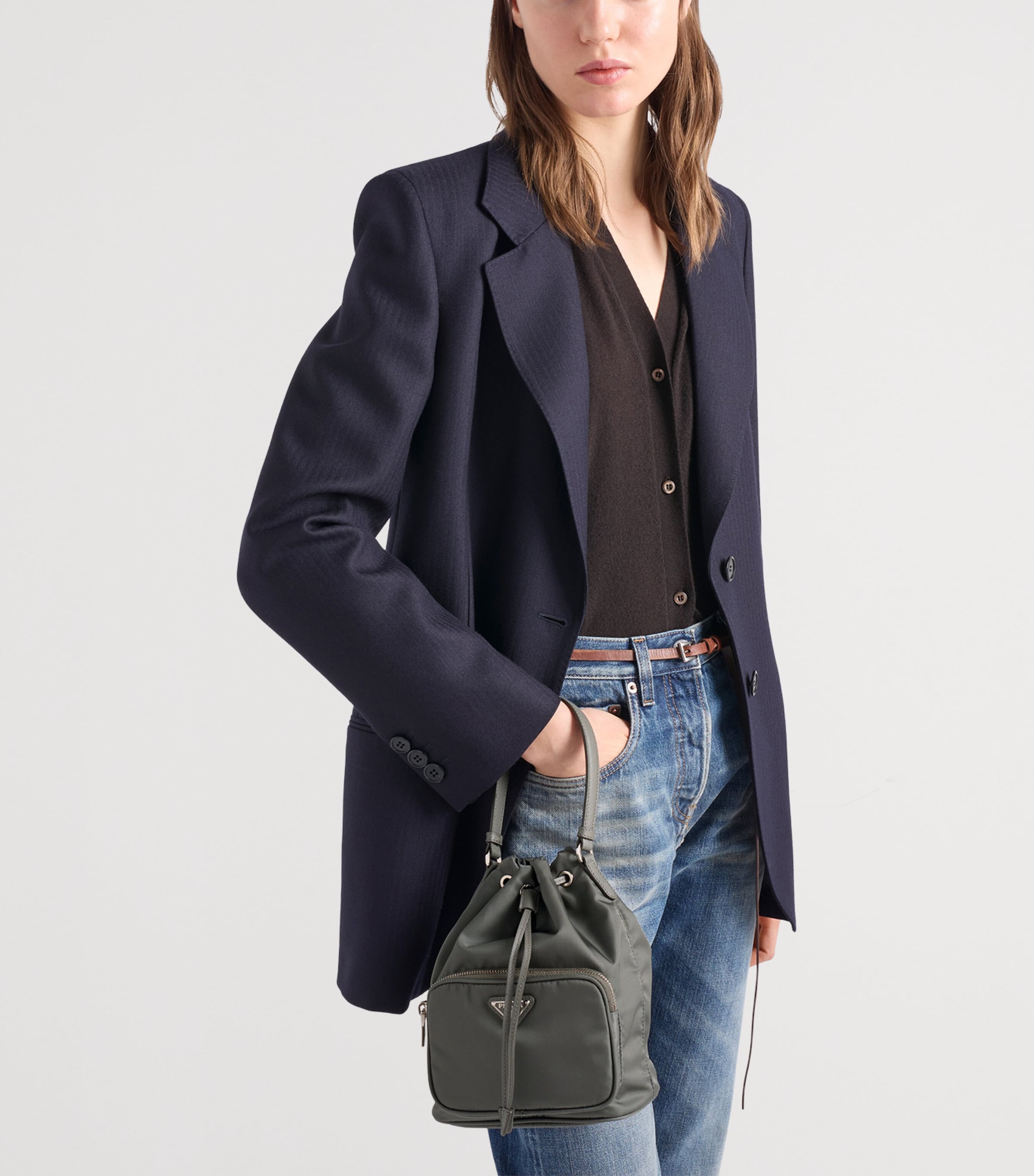 Re-Nylon Duet Bucket Bag F0ST1 Image 2