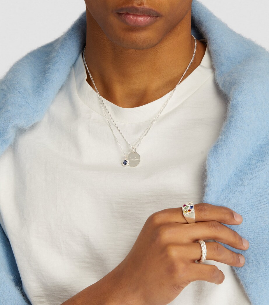 Sterling Silver and Sapphire Cottage Rose Garden Signet Ring SILVER (925) Image 4