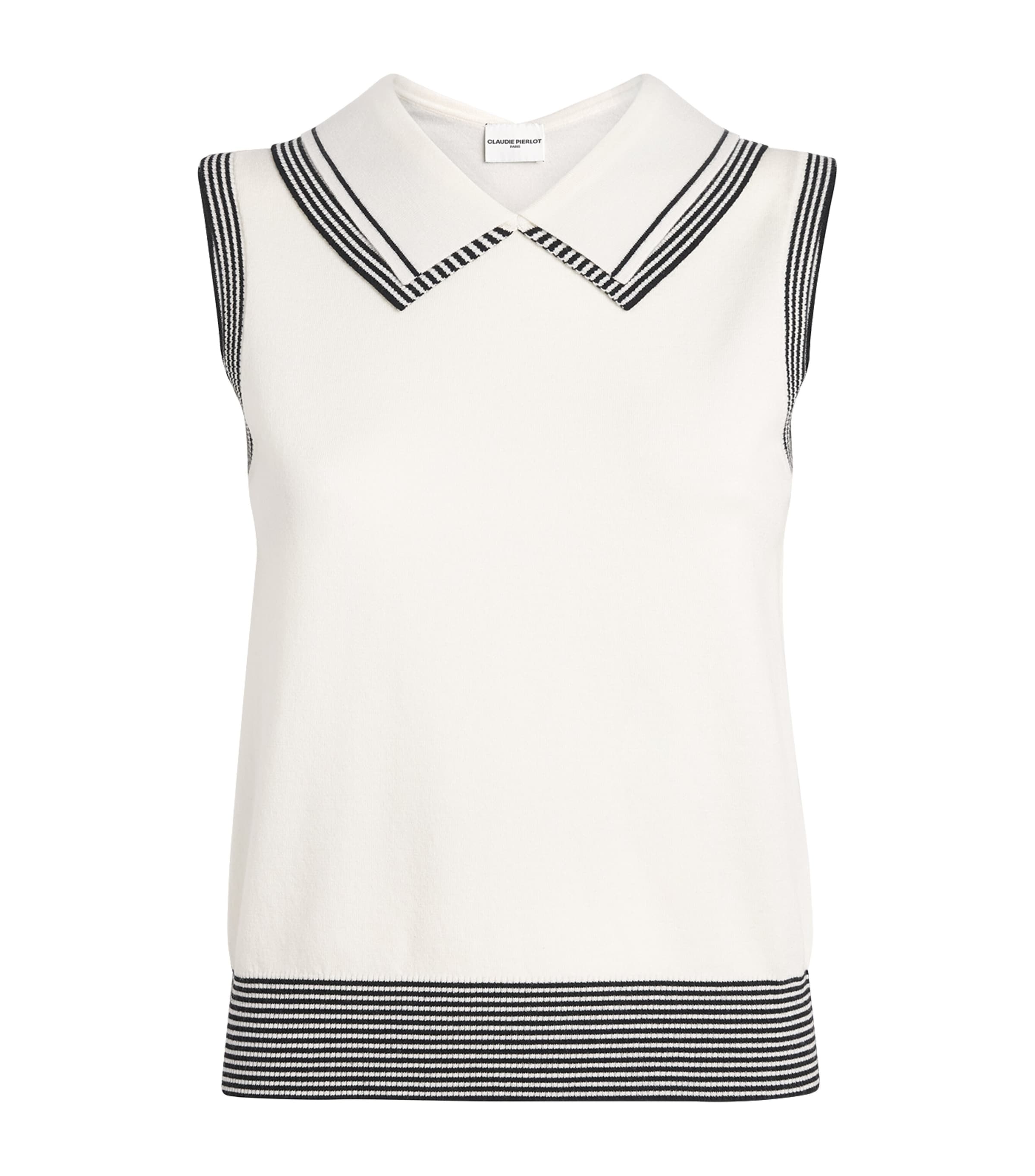 Claudie Pierlot Womens Wool-Blend Sailor Top Ecru Image 1