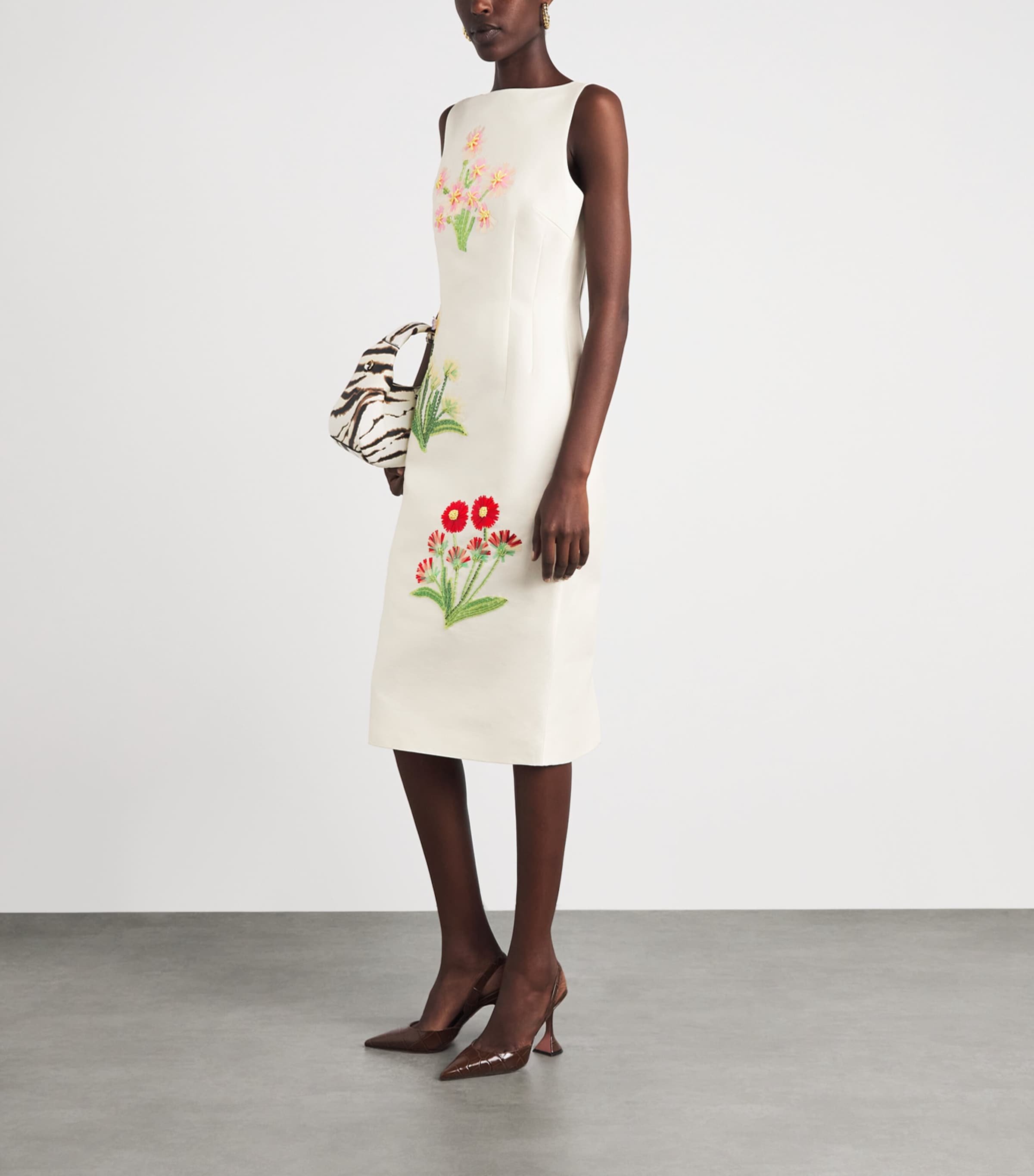 LEO LIN Womens Wool-Silk Eleanor Midi Dress Wildflower Image 2