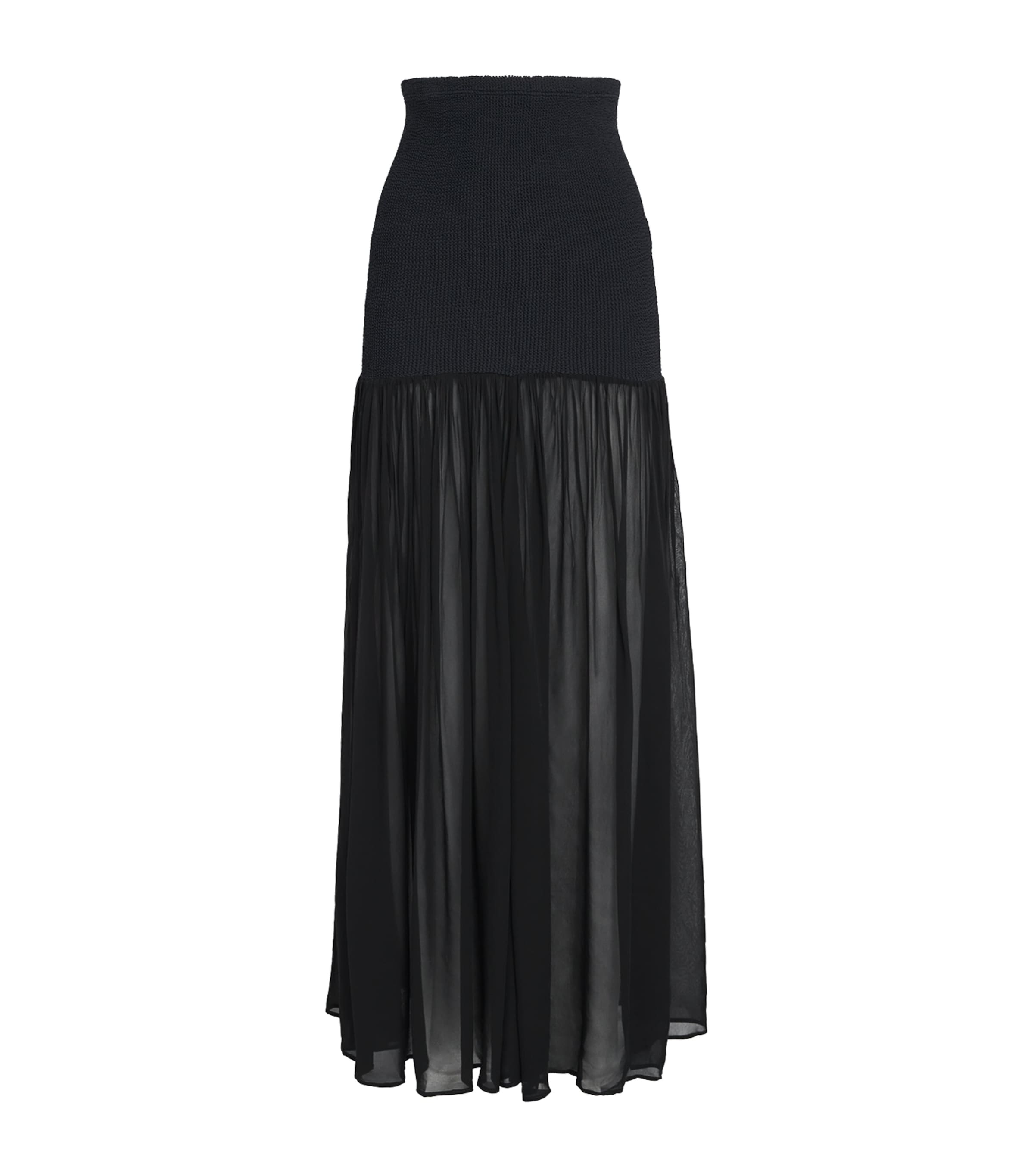 Hunza G Hybrid Maxi Skirt In Black
