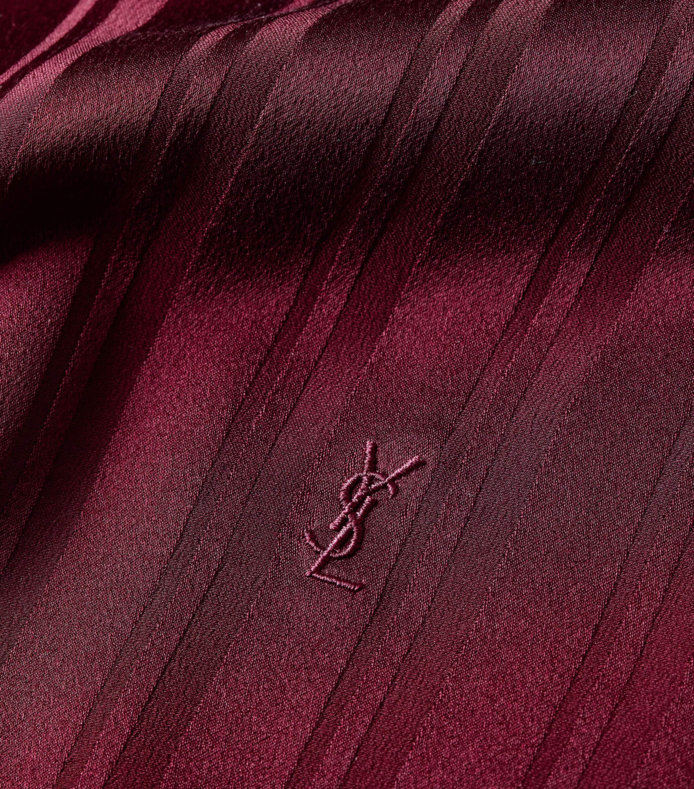 Saint Laurent Womens Silk Striped Pussybow Blouse Image 5