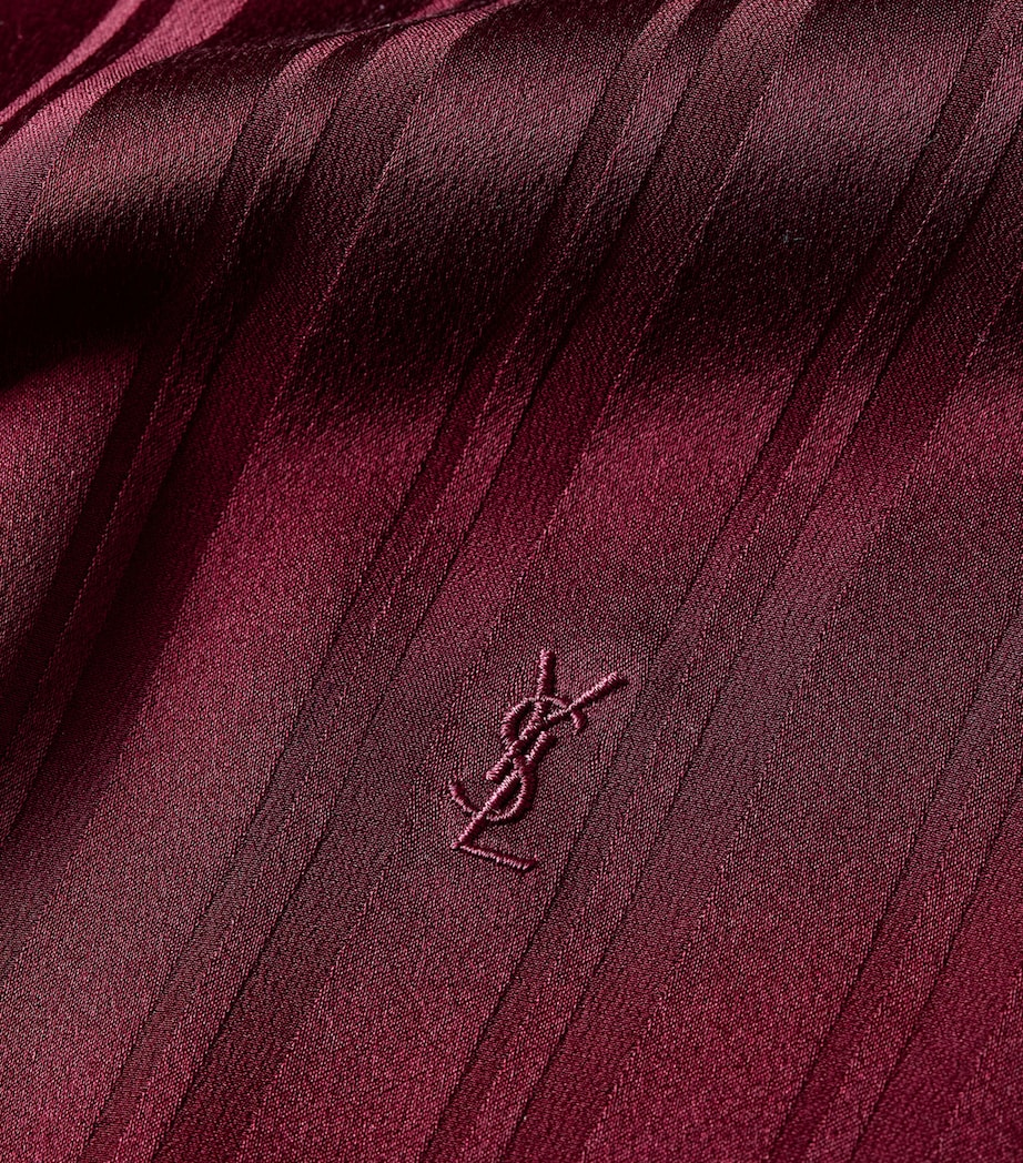 Saint Laurent Womens Silk Striped Pussybow Blouse Image 5