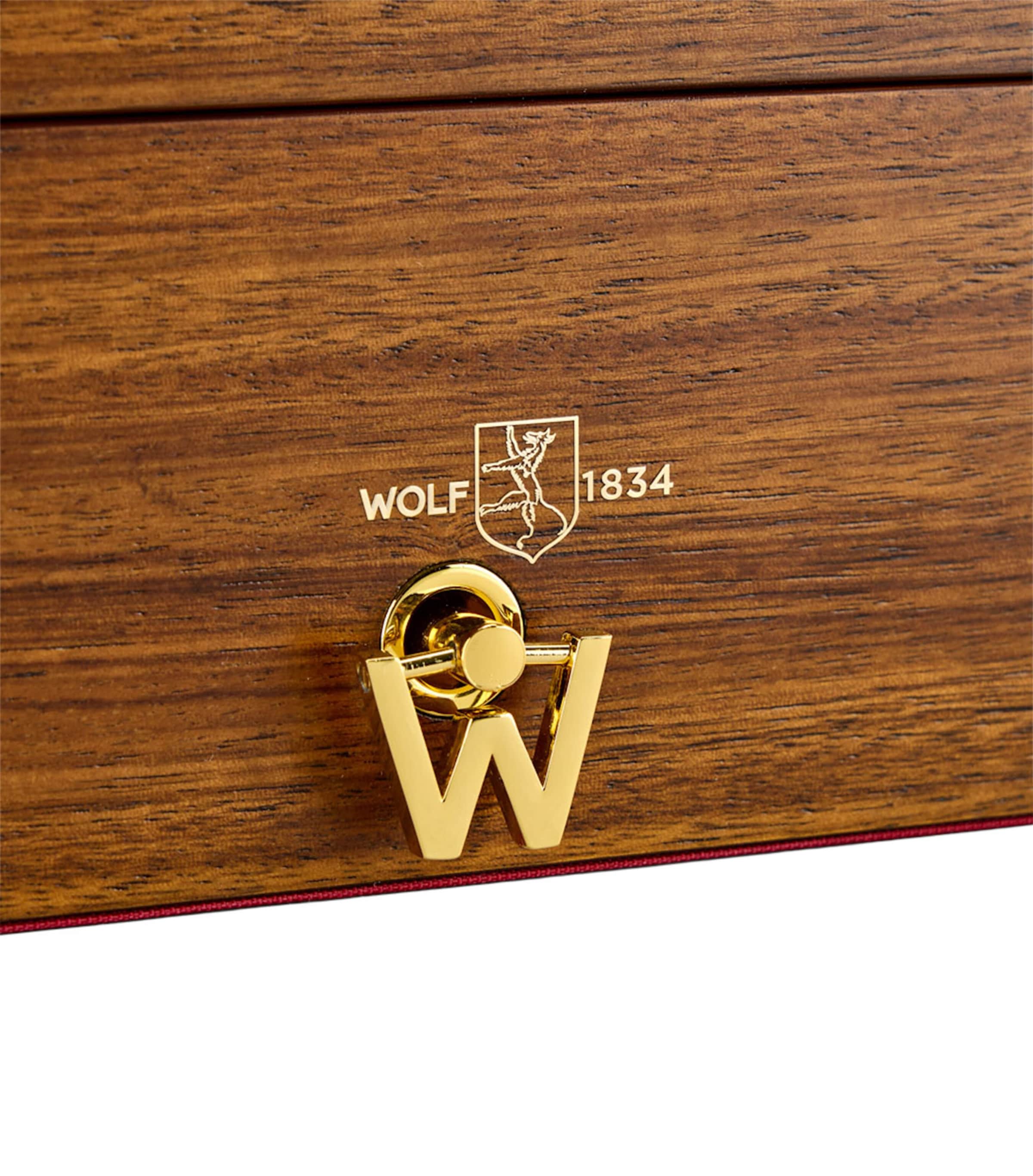 WOLF Nutcracker Musical Jewellery Box Walnut Wood Image 4
